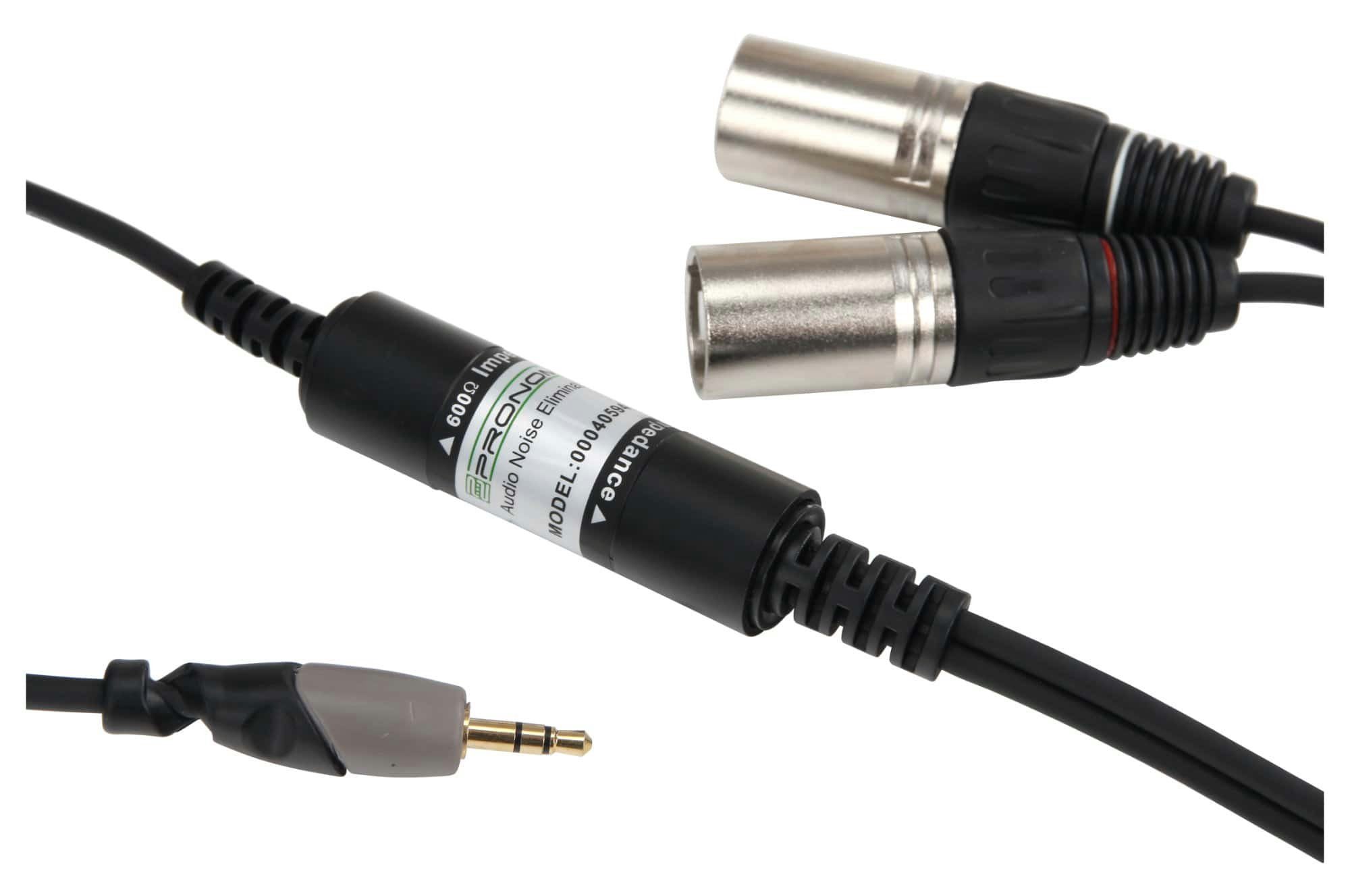 Pronomic Audio Noise Eliminator Kabel Klinke/XLR - Entstörkabel Audio-Kabel, XLR Stecker, Klinkenstecker 3,5 mm Stereo (150 cm), Ein- und Ausgang unsymmetrisch