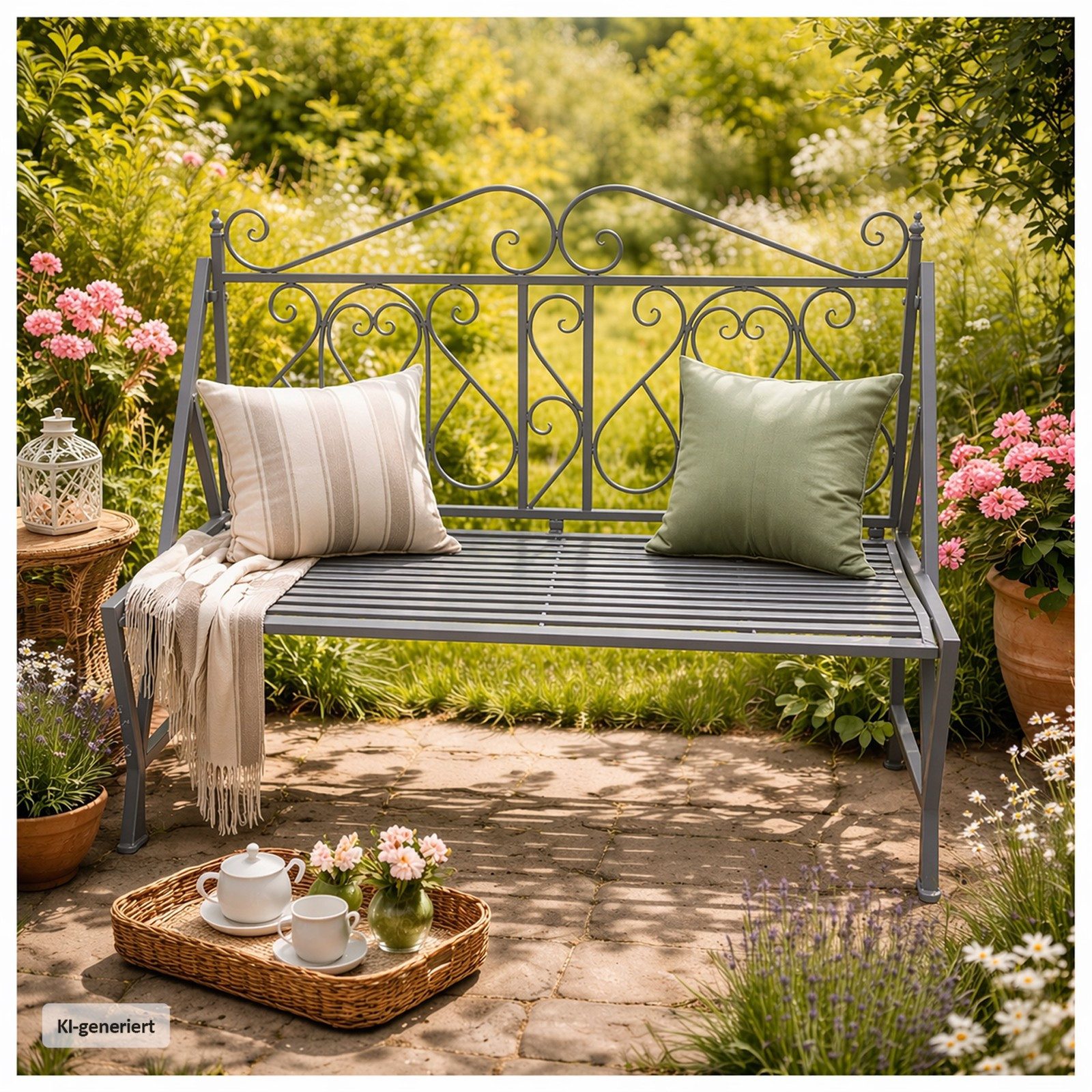HTI-Living Gartenbank Gartenbank Solea Eisen Grau (Stück, 1-St., 1 Gartenbank)