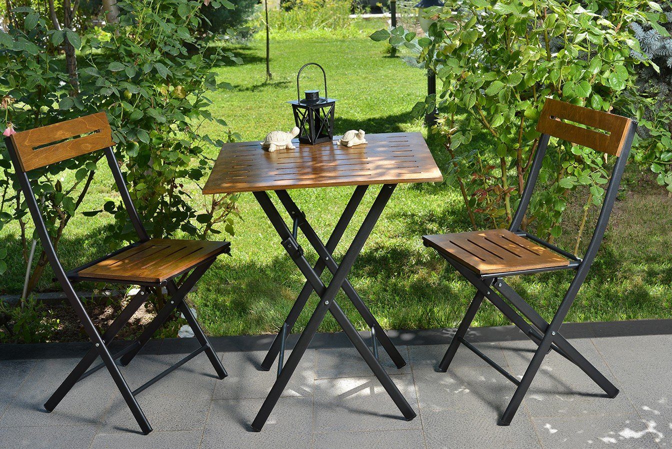 Skye Bistro 4VLV,Schwarz, 100% Decor Couchtisch Set MDF