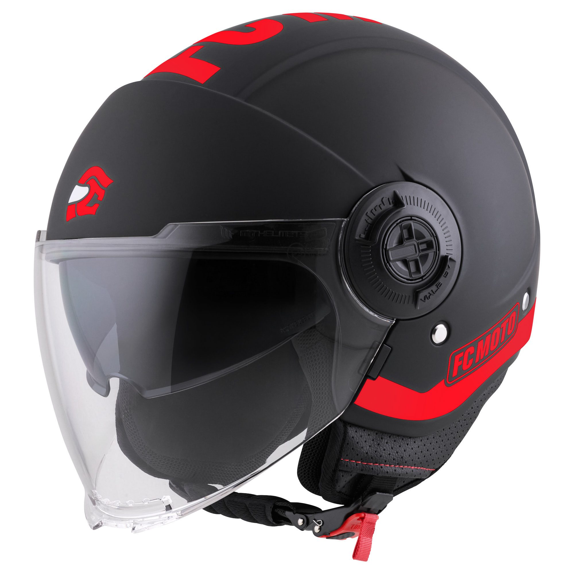 FC-Moto Motorradhelm Ralgo Jethelm, Herausnehmbares Innenfutter,integriertes Sonnenvisier