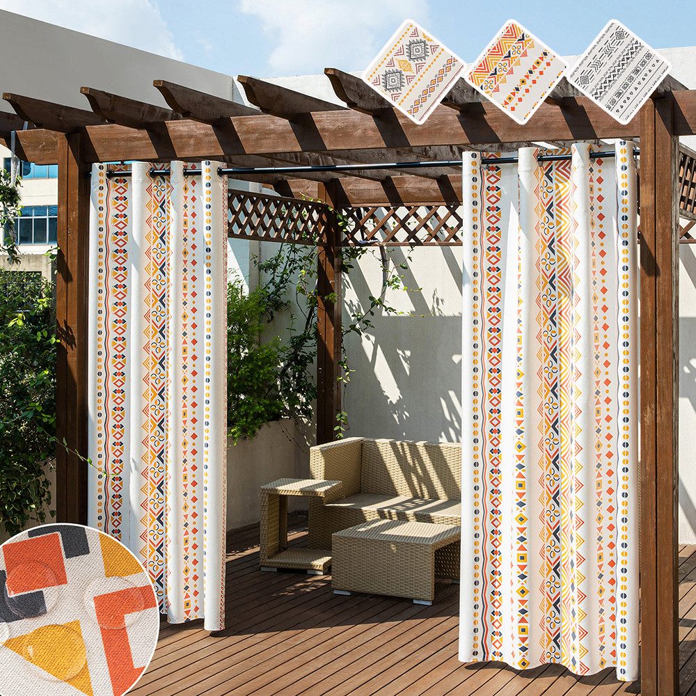 Jibenhome Gardine Outdoor Vorhang Wetterfest, 2er günstig online kaufen