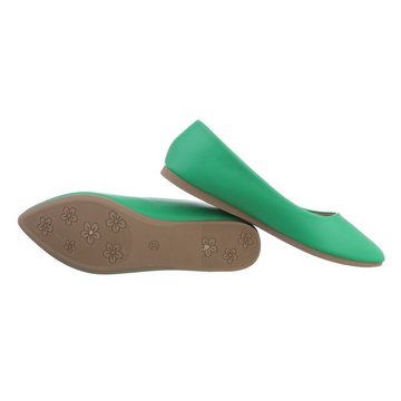 Ital-Design Damen Schlupfschuhe Freizeit Ballerina (82071330) Flach Klassische Ballerinas in Grün