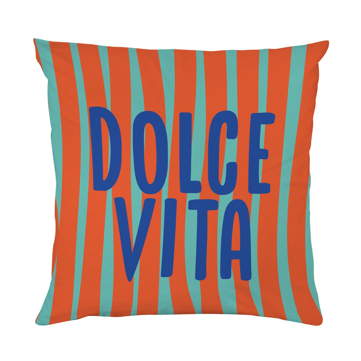 queence Dekokissen Dolce Vita, Beidseitig bedruckte Kissenhülle, Kissen 40x40cm, inkl. Reißverschluss