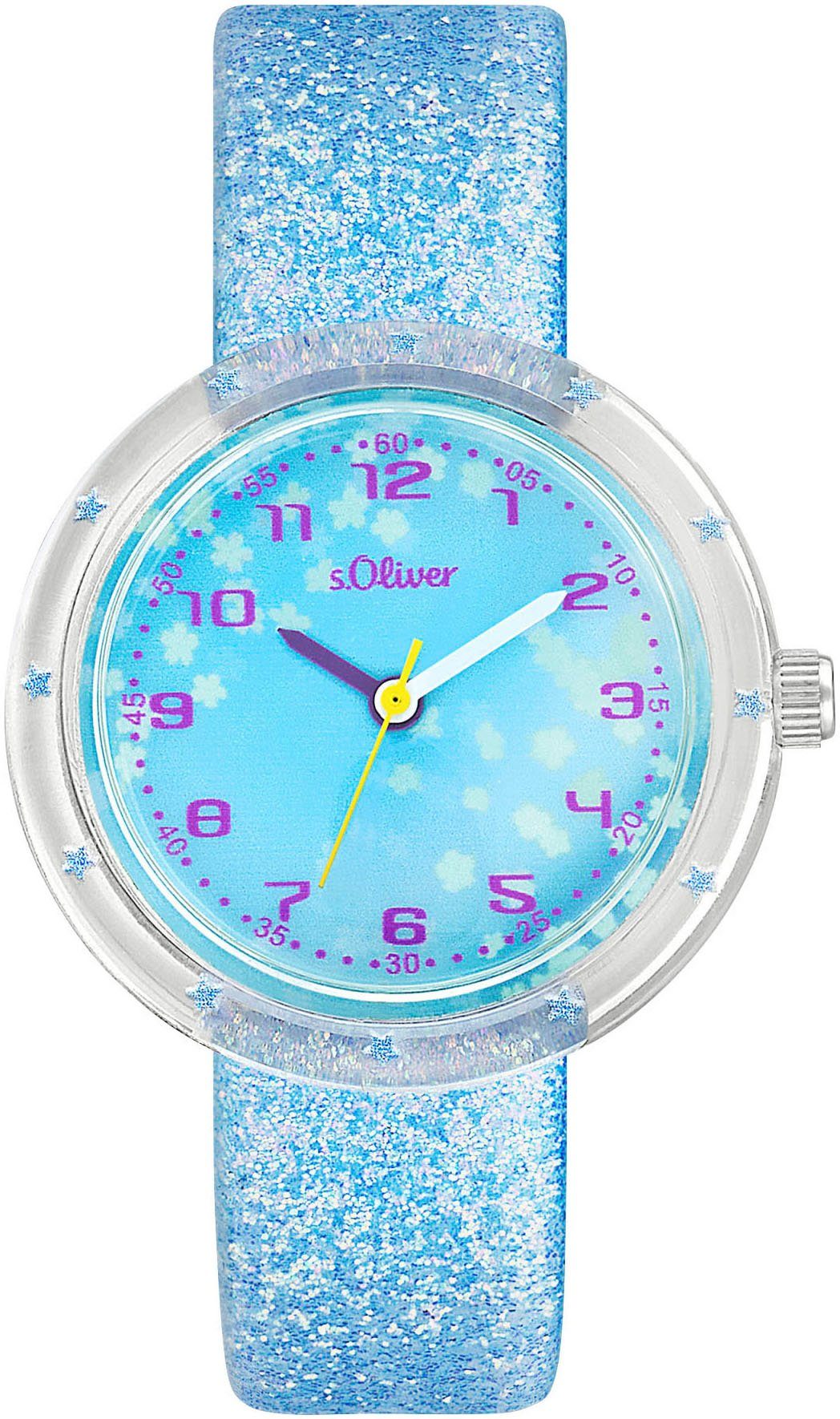 s.Oliver Quarzuhr 2037720, Armbanduhr, Kinderuhr, Mädchenuhr, Sterne, ideal auch als Geschenk