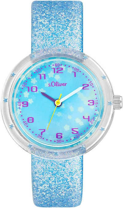 s.Oliver Quarzuhr, Armbanduhr, Kinderuhr, Mädchenuhr, Sterne, ideal auch als Geschenk