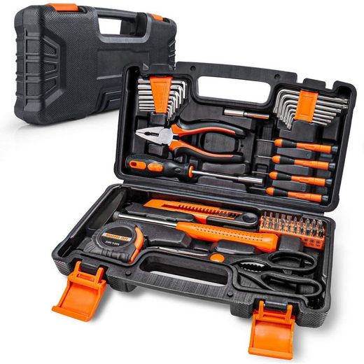 TACKLIFE Werkzeugset »HHK3B«, Multifunktionaler 56-teilig Haushalts-Werkzeugkoffer für den Heimgebrauch und alle Heimwerkerarbeiten