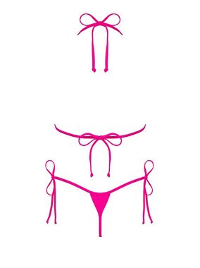 Obsessive Push-Up-Bikini Bikini Bella Vista pink zum Schnüren BH + String (Set)