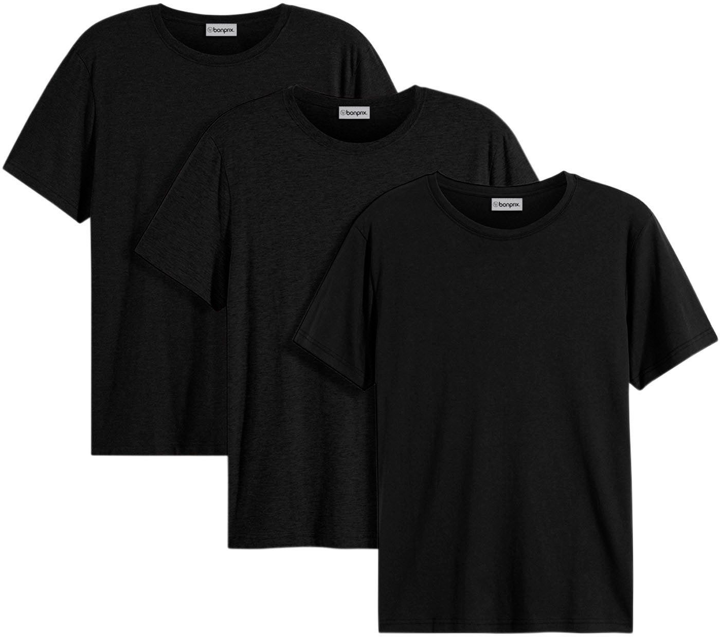 bonprix T-Shirt (Packung, 3-tlg) bequemer Regular Fit, Rundhalsausschnitt, günstig online kaufen