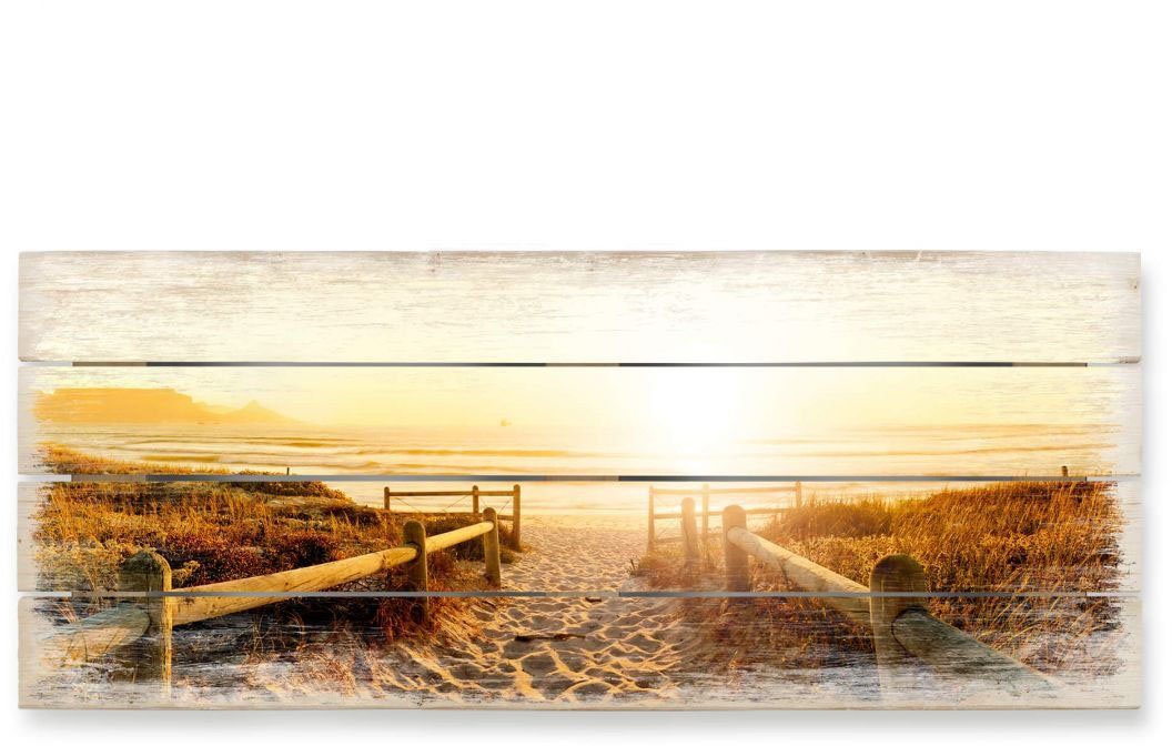 Wall-Art Holzbild Sonnenuntergang Boho Deko, (1 St) | Bilder