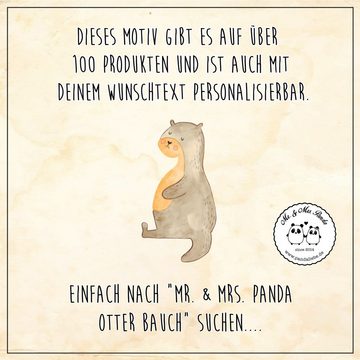 Mr. & Mrs. Panda Schlüsselanhänger Otter Bauch - Grau Pastell - Geschenk, Schutzengel, Schlüsselanhänger (1-tlg), Trägt Botschaft