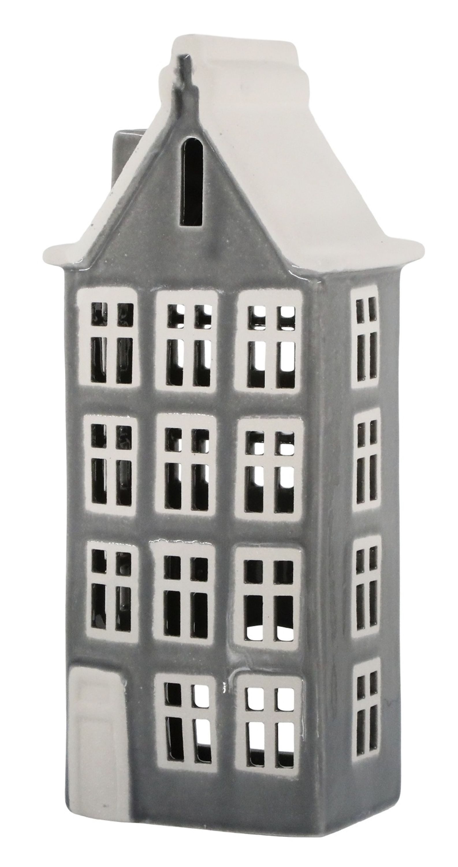 Chic Antique Weihnachtshaus Chic Antique - Lichterhaus Teelichthaus Windlicht H 25cm Grau Keramik