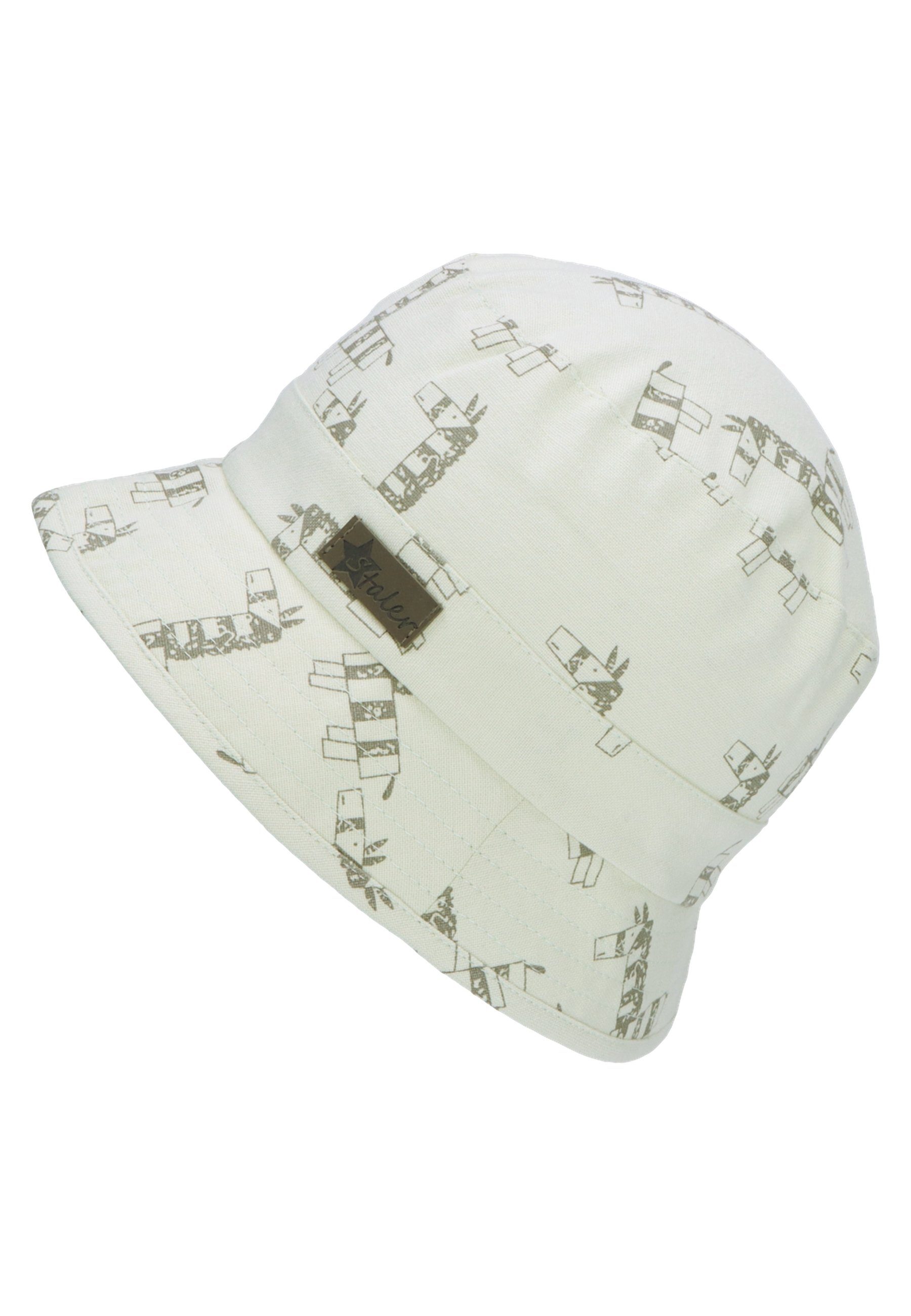Sterntaler® Beanie Fischerhut mit Sommer) aus bedruckt süßen (1-St., Zebra mittelgrün Babymütze Motiven ideal weicher Baumwolle für Kinderhut den