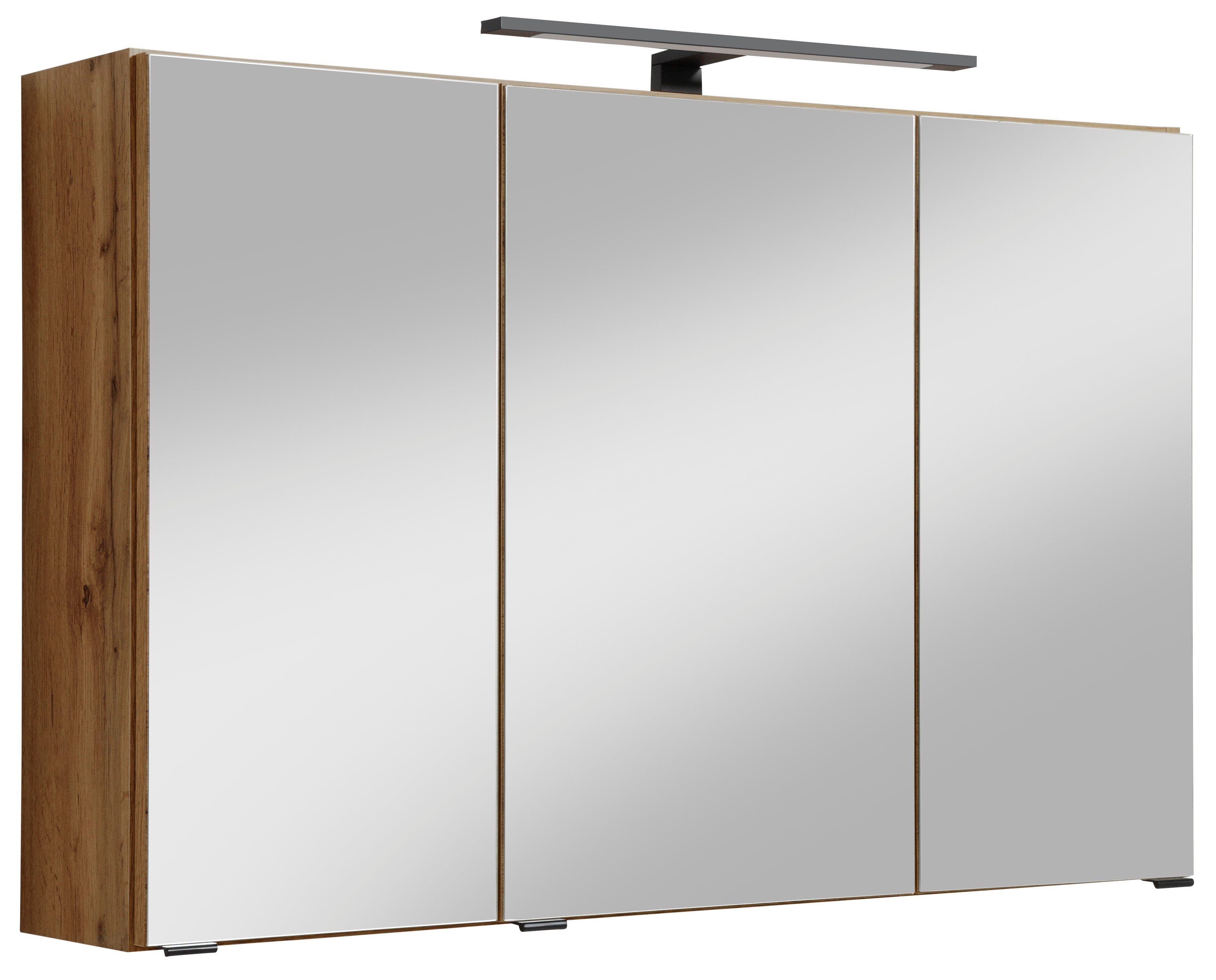 welltime Spiegelschrank Trento, verschiedene Ausführungen und Farben Breite 100 cm, mit 3D-Effekt, Spiegeltüren, Inklusive LED-Beleuchtung