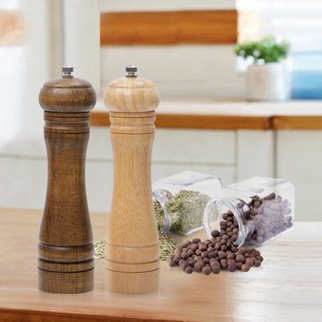 Vicbuy Salz-/Pfeffermühle manuell, (2 Stück), Holz Gewürzmühle Einstellbar