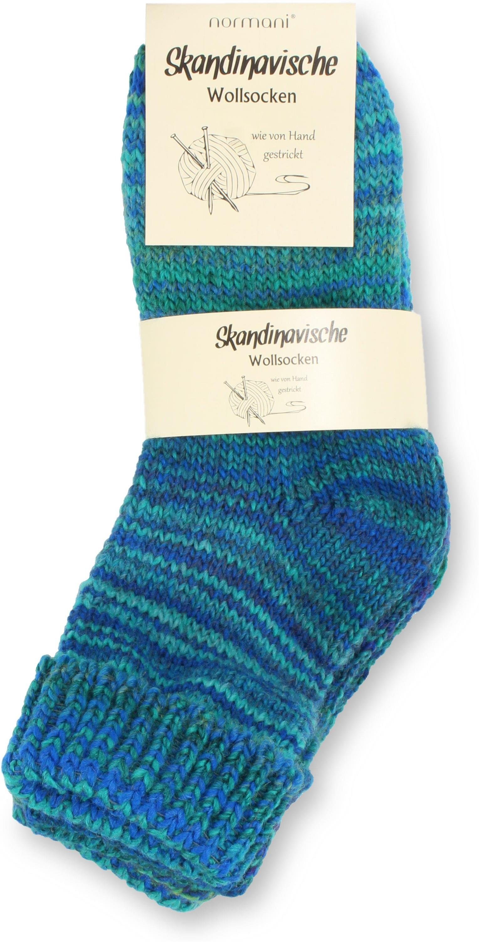 normani Thermosocken 2 Paar Skandinavische Wollsocken mit Umschlag (2 Paar) hochwertige Qualitätssocken mit hohem Wollanteil