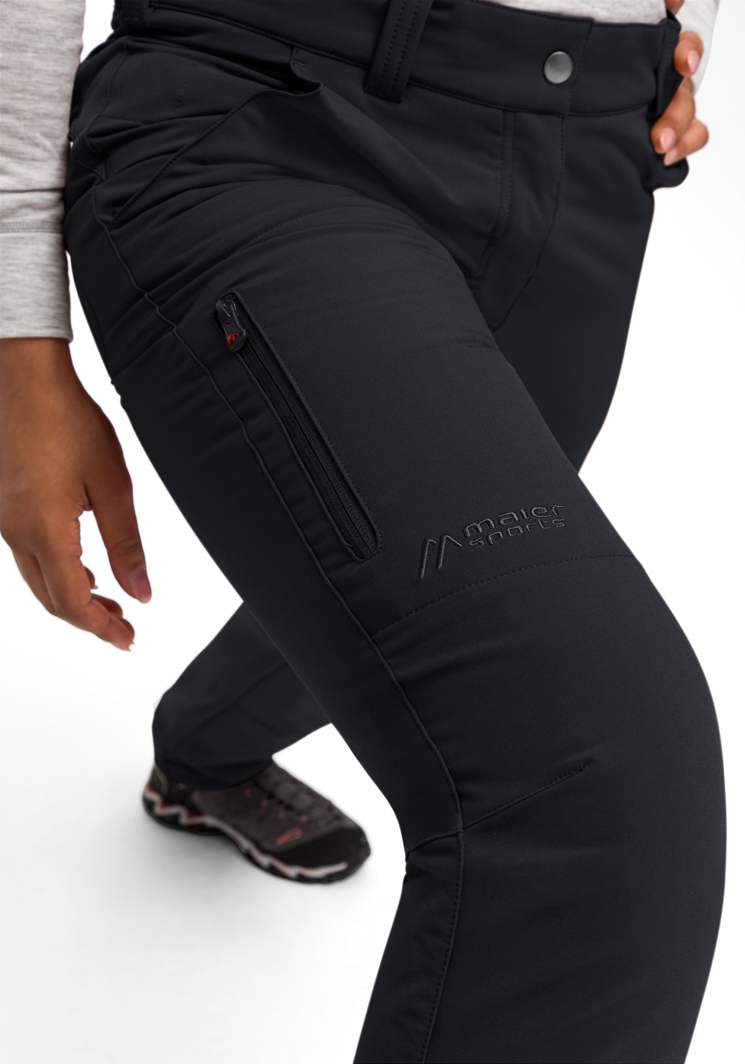 Maier Sports Funktionshose Helga Warme schwarz Outdoorhose, sehr elastisch robust