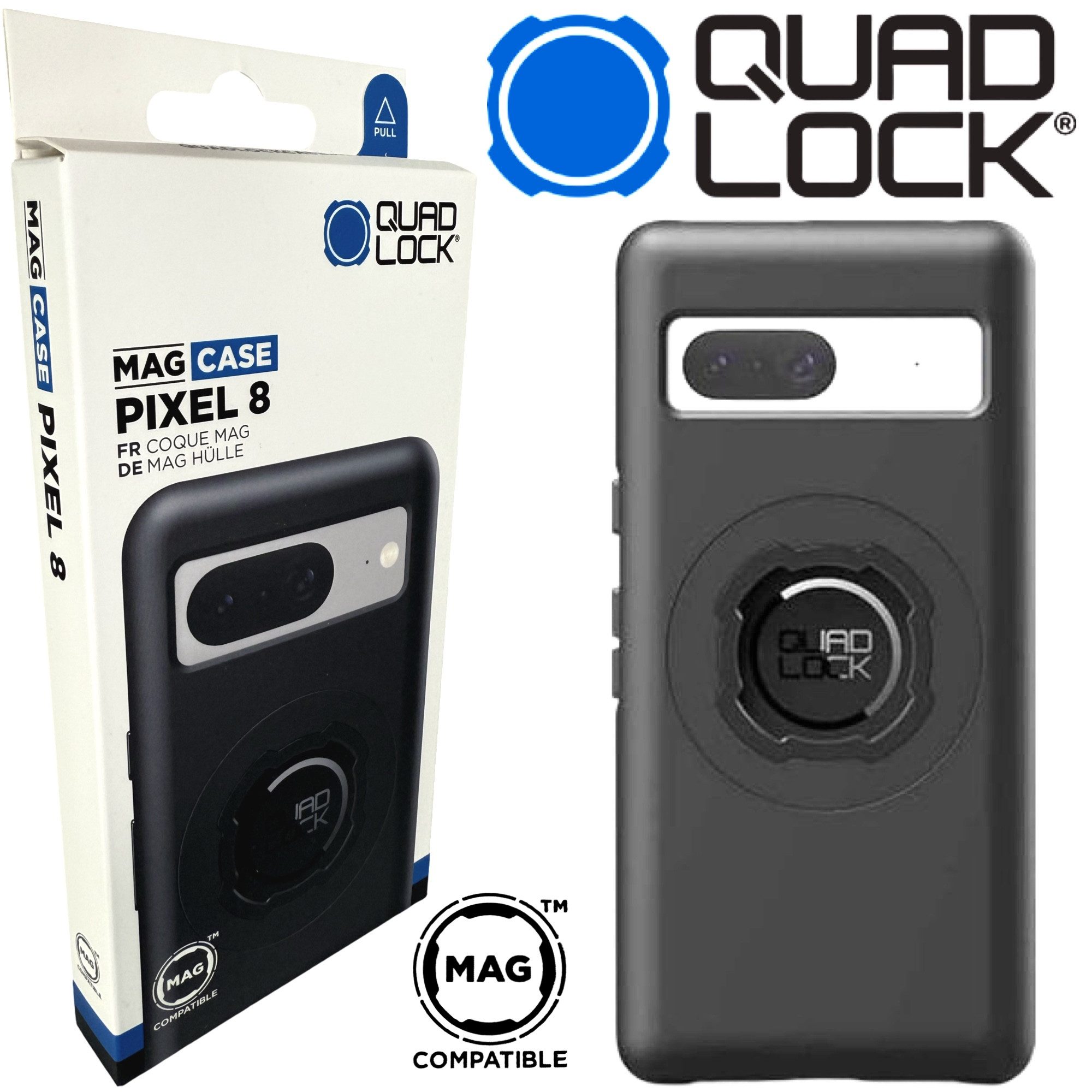 Quad Lock Handy-Halterung QUAD LOCK MAG Case Handy Schutz Hülle Halter passend für Google Pixel8