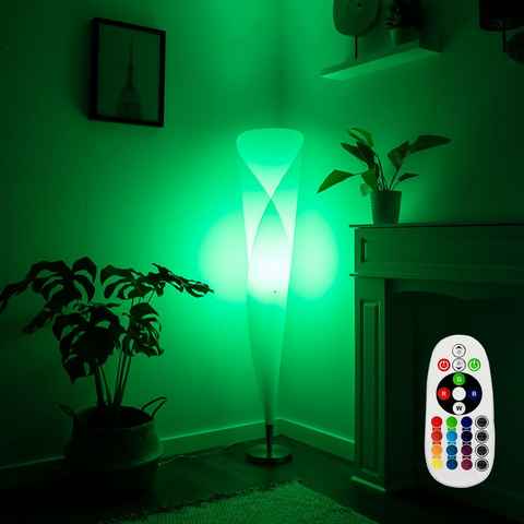 etc-shop LED Stehlampe, Leuchtmittel inklusive, Warmweiß, Farbwechsel, Decken Fluter Steh Lampe Fernbedienung Wohn Zimmer Leuchte