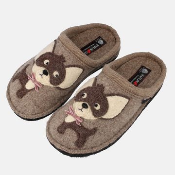 Haflinger Flair Chihuahua Pantoffeln aus gewalkter Wolle Hundemotiv Unisex Hausschuh