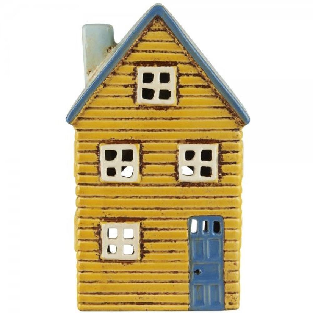 Kerzenhalter Ib Laursen Haus für Teelicht Thorshavn blaue Tür (8x18,5x11cm)