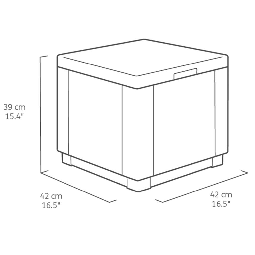 Keter Gartenbox Hocker mit 228749 Cube Stauraum Cappuccino-Braun