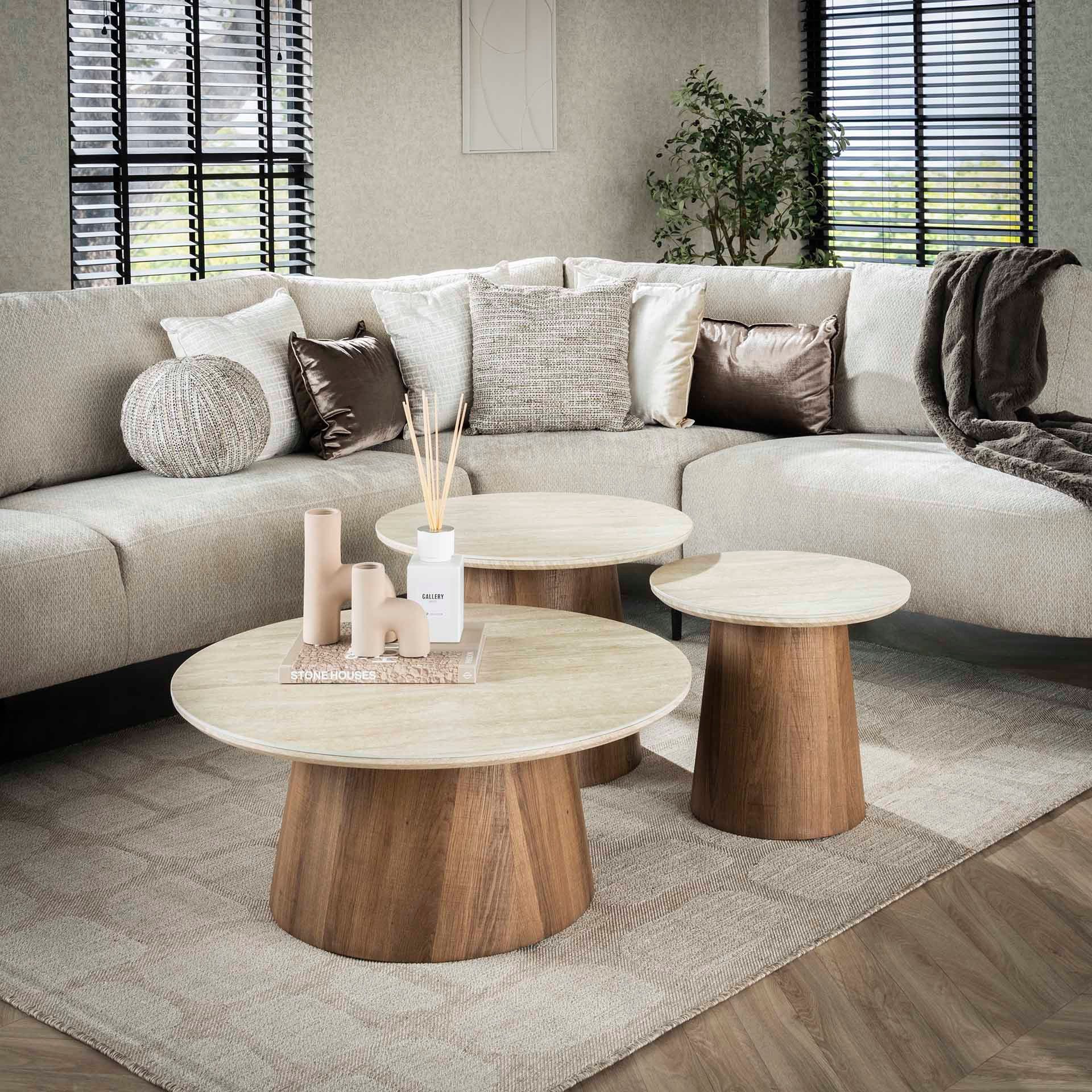 Vintagehaus Couchtisch 3er Set Retro Couchtisch günstig online kaufen