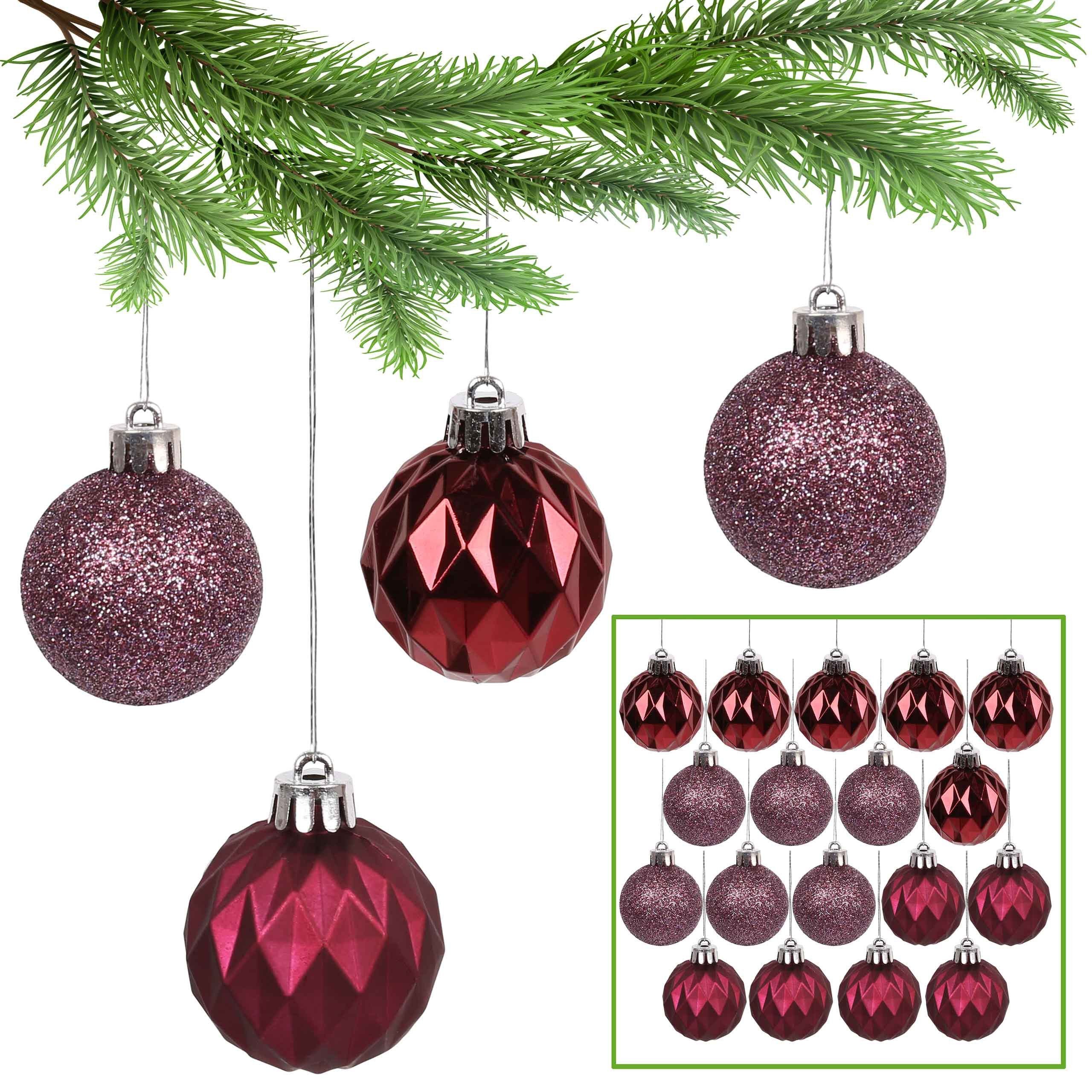 Sarcia.eu Weihnachtsbaumkugel Dunkelrote Christbaumkugeln, Kugelset 4cm, 18 Stück 1 Pack