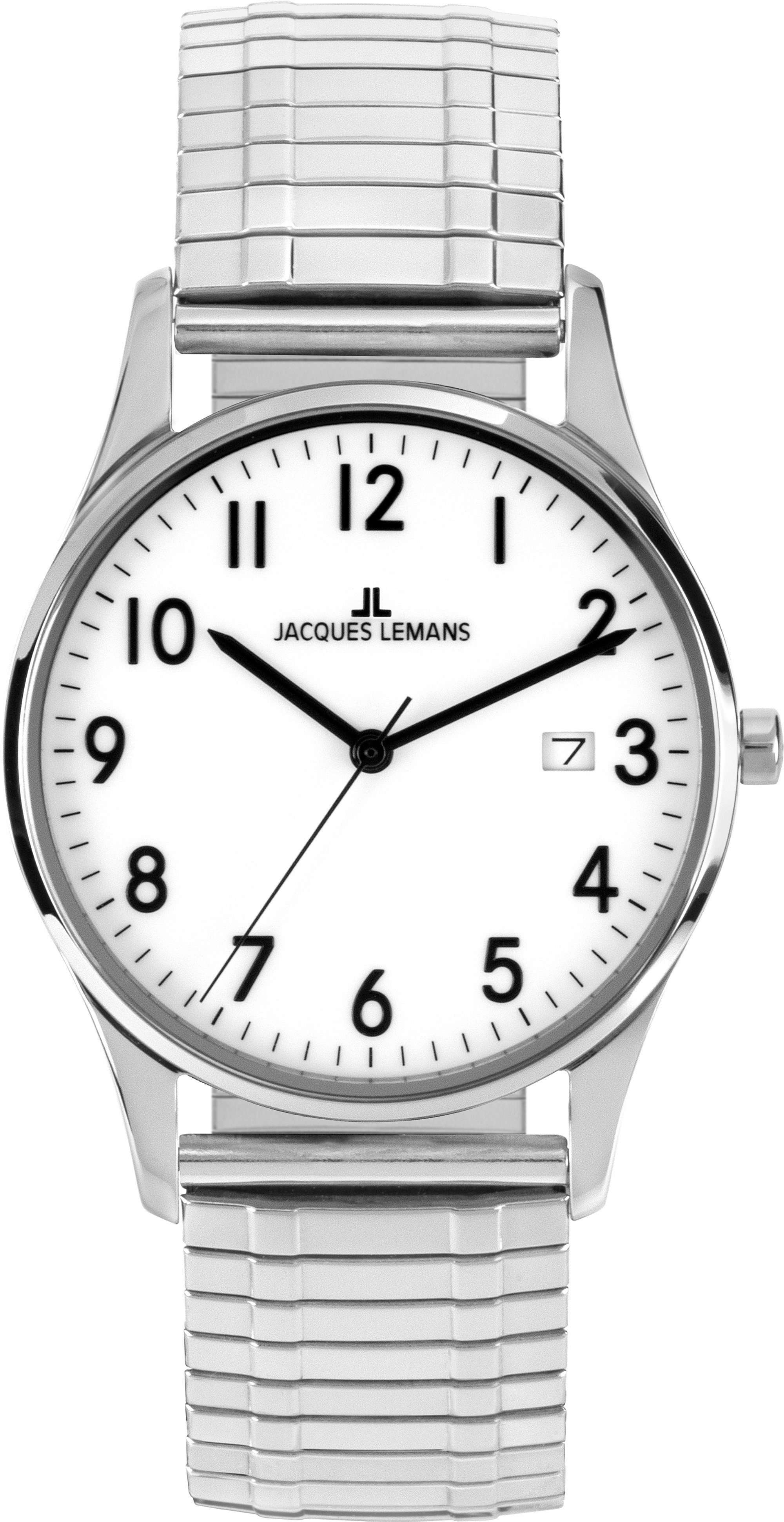 Jacques Lemans Quarzuhr London 1-2224C, Armbanduhr, Damenuhr, Edelstahlarmband, analog, Tag