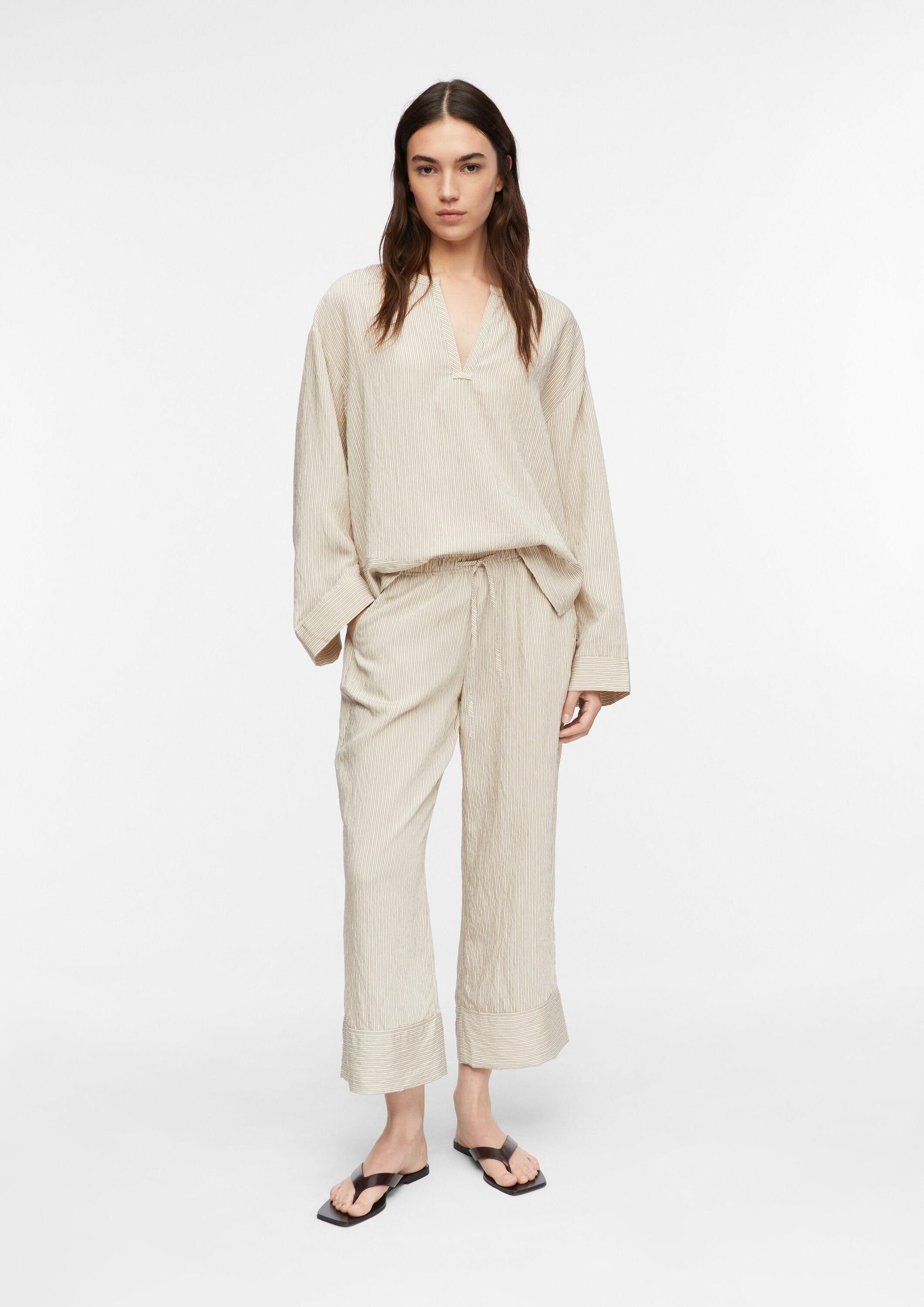 comma 7/8-Hose Hose Leichte Viskosemix-Culotte mit Streifen