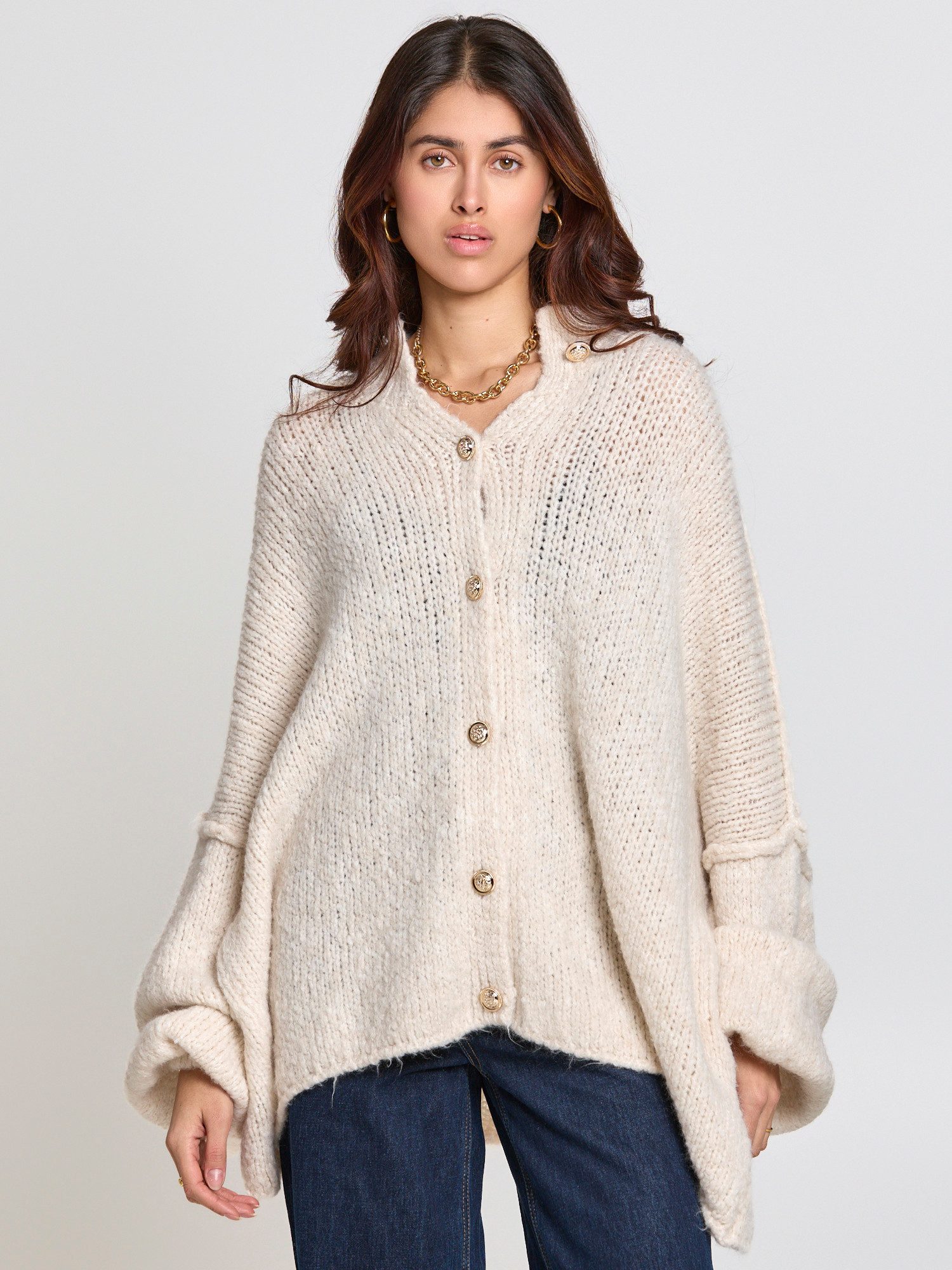 Lilavie Longstrickjacke Lolaa Goldene Knöpfe günstig online kaufen