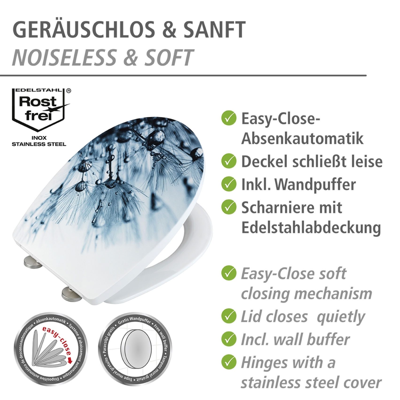 WENKO WC-Sitz Sereno mit Relief (1-St), Thermoplast – Bild 4 von 5