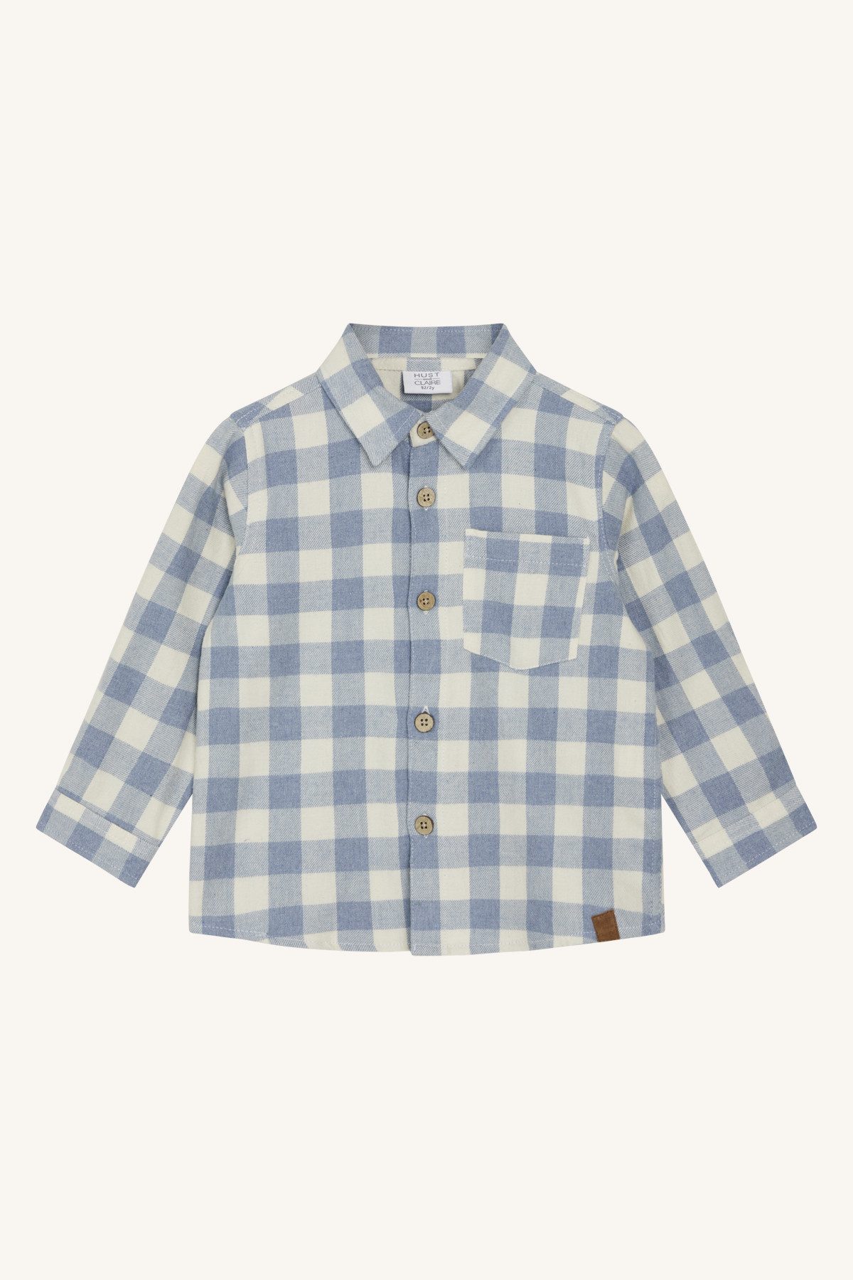 Hust & Claire Langarmhemd Rollo (1-tlg) Kent-Kragen, Knopfleiste, Karomuster, weicher Baumwolljersey