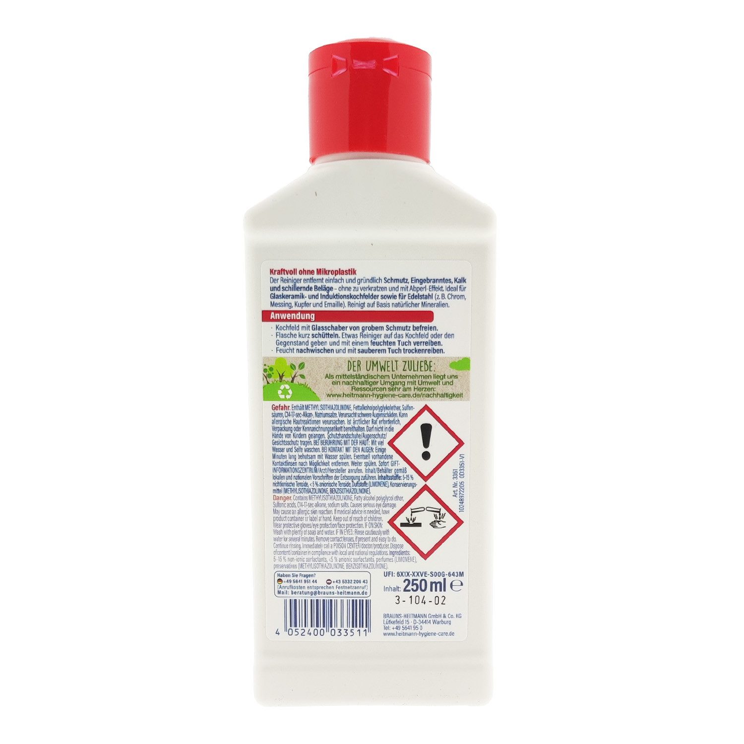 Thumbnail - BRAUNS HEITMANN HTM Glaskeramik Edelstahl Reiniger 250ml Edelstahlreiniger (Stück, [- HTM Glaskeramik Edelsathl Reiniger...