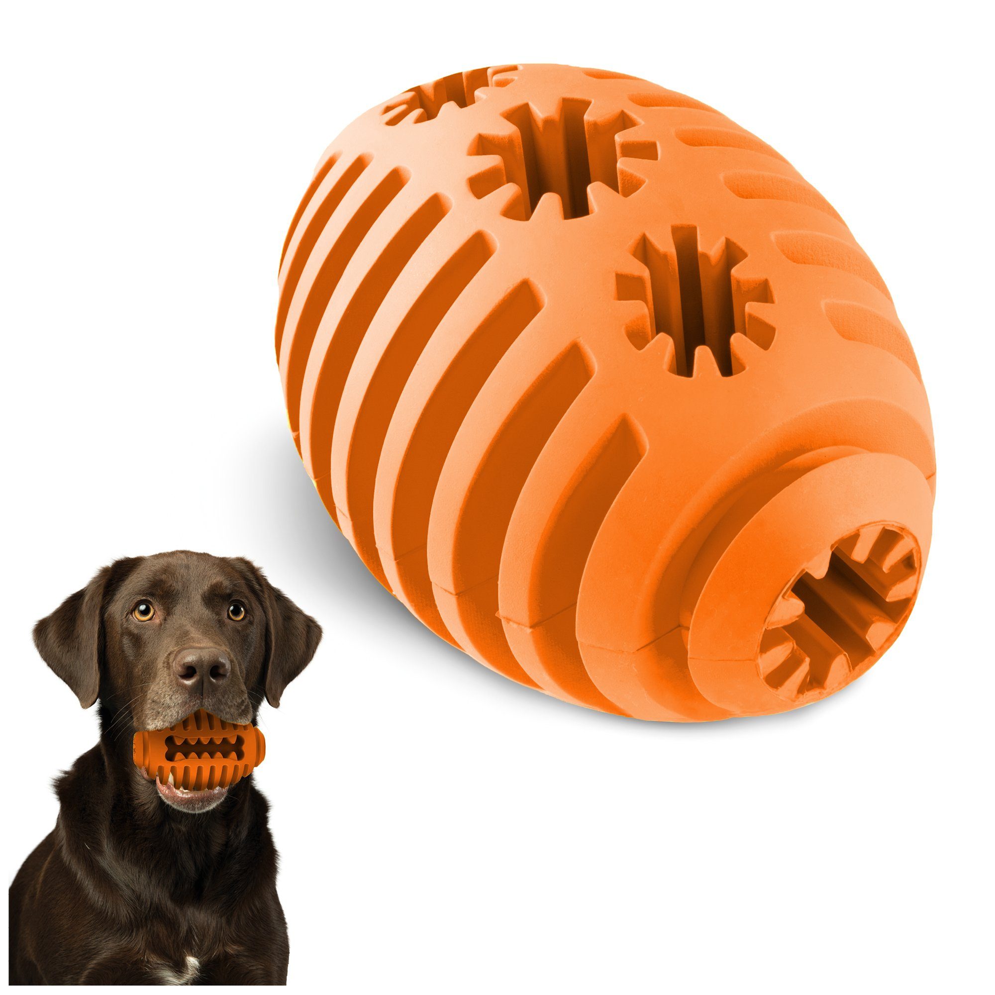 HOMES&BONES Snackball "Doggy Egg", befüllbares Hundespielzeug für interaktive Beschäftigung, 100% Naturkautschuk, für mittlere bis große Hunde