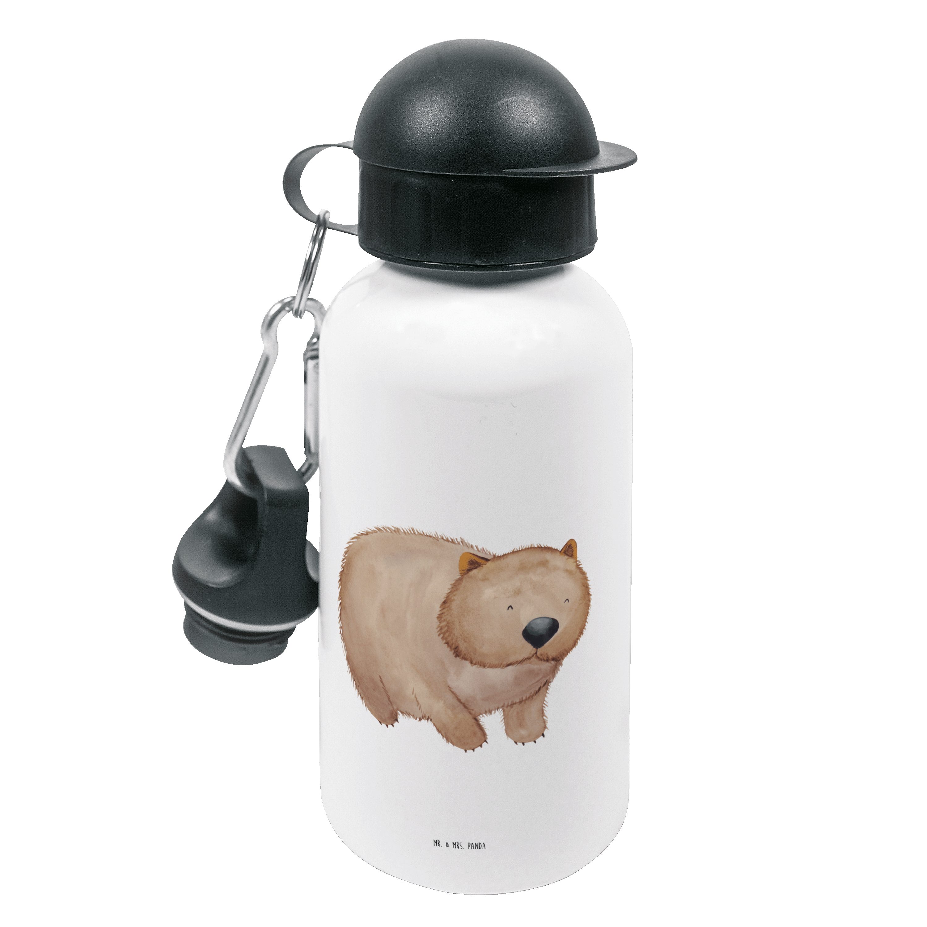 Mr. & Mrs. Panda Trinkflasche Wombat - Weiß - Geschenk, lustige Sprüche, Kinder, Gute Laune, Tiermo