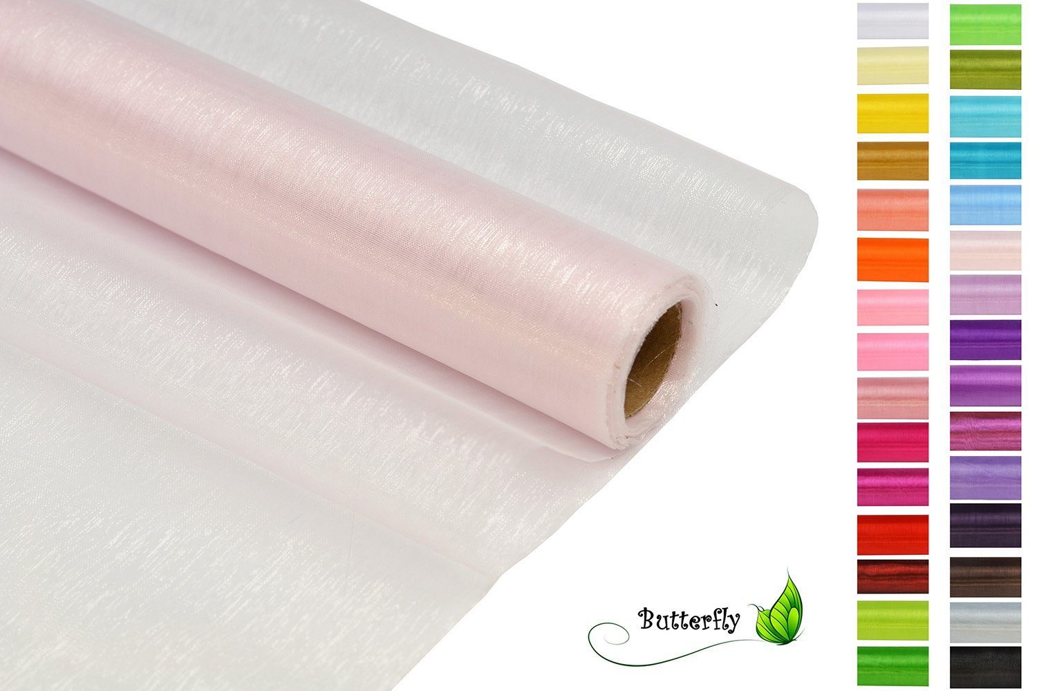 Creativery Stoff, 9m Rolle Organza 36cm CRYSTAL