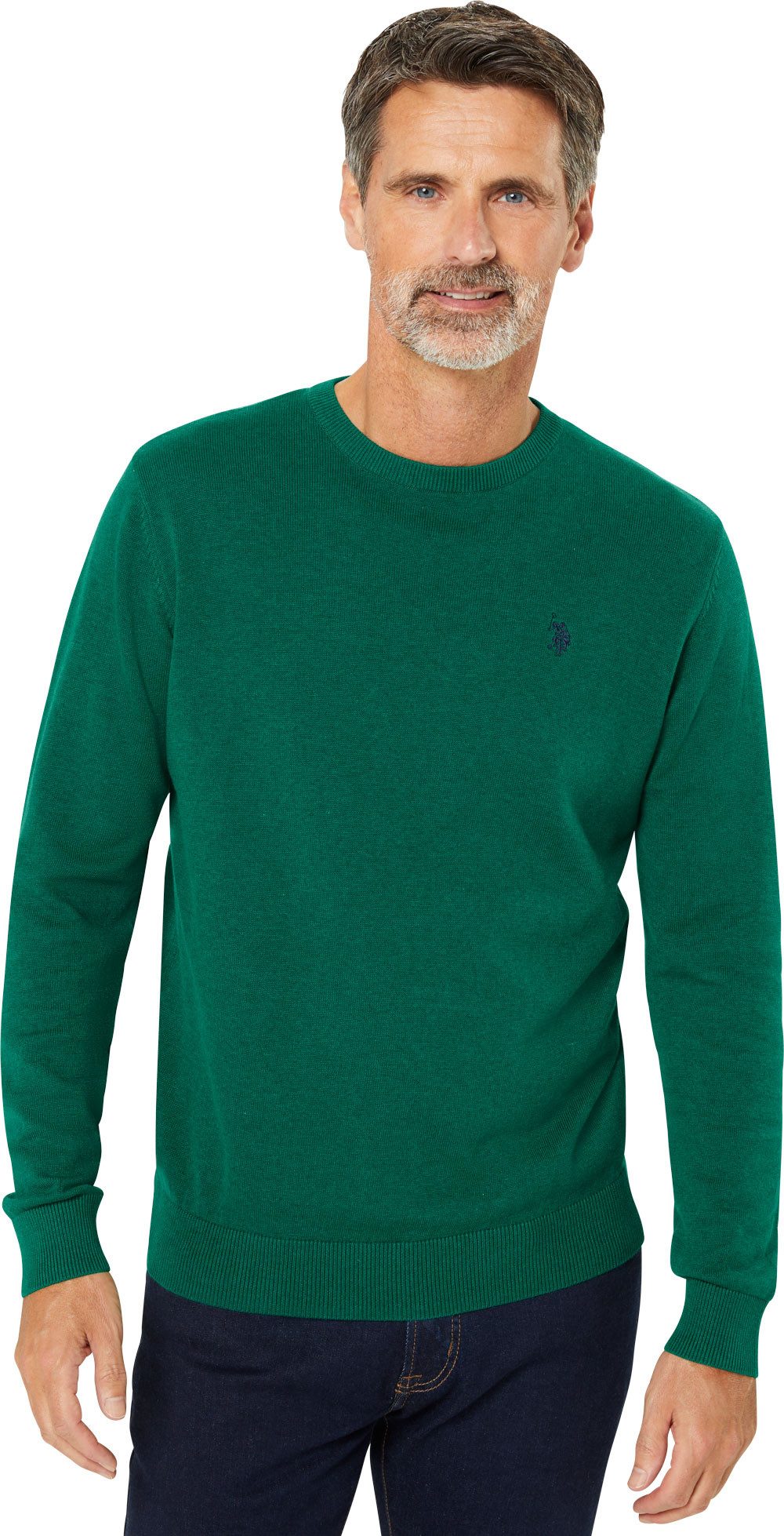 US Polo Assn. Rundhalspullover Besonders hautfreundlich dank 100% Baumwolle