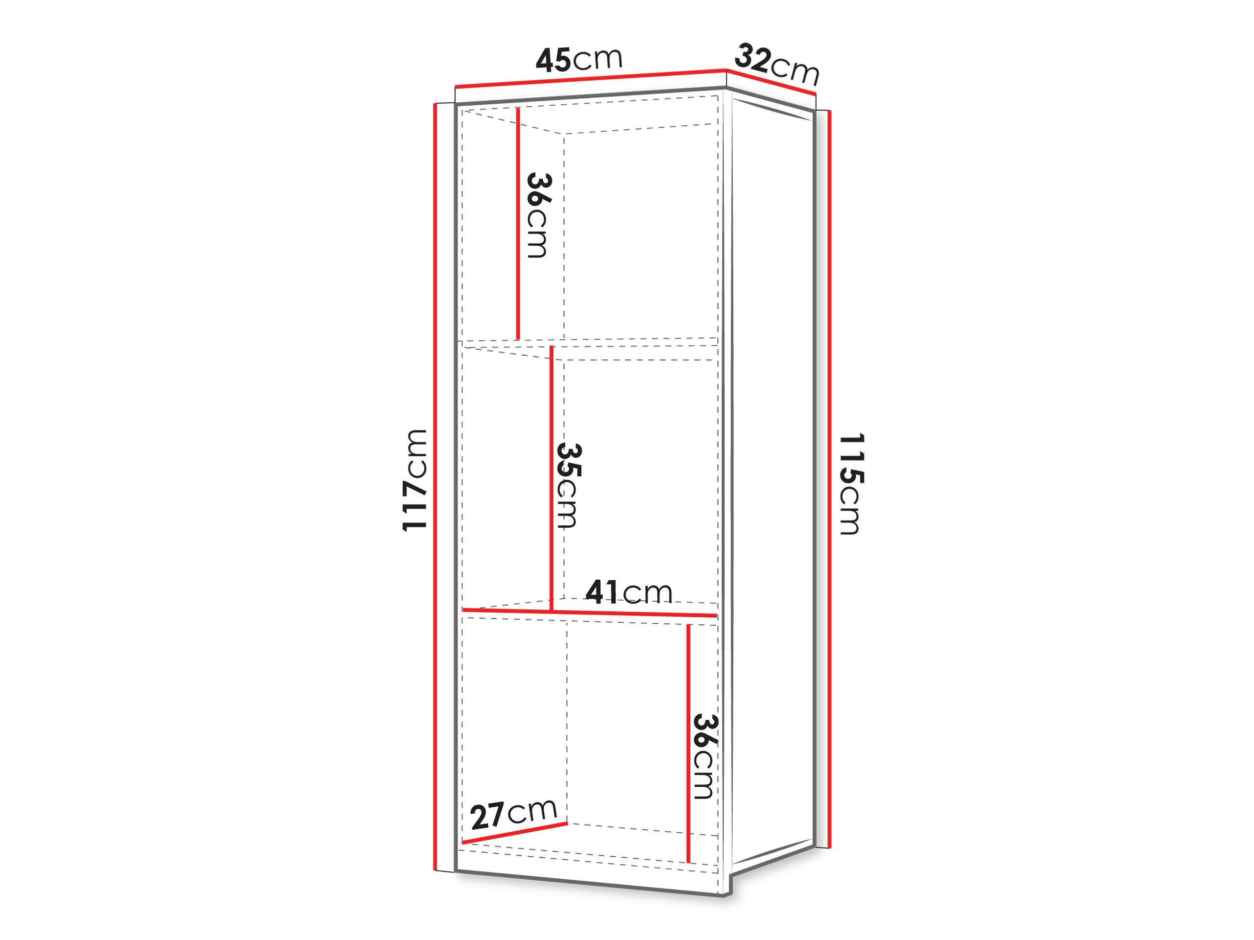 MIRJAN24 Hängeschrank Calabrini 11 geräumige Fächer, Ohne Griffe, 45x32x117 cm – Bild 4 von 5