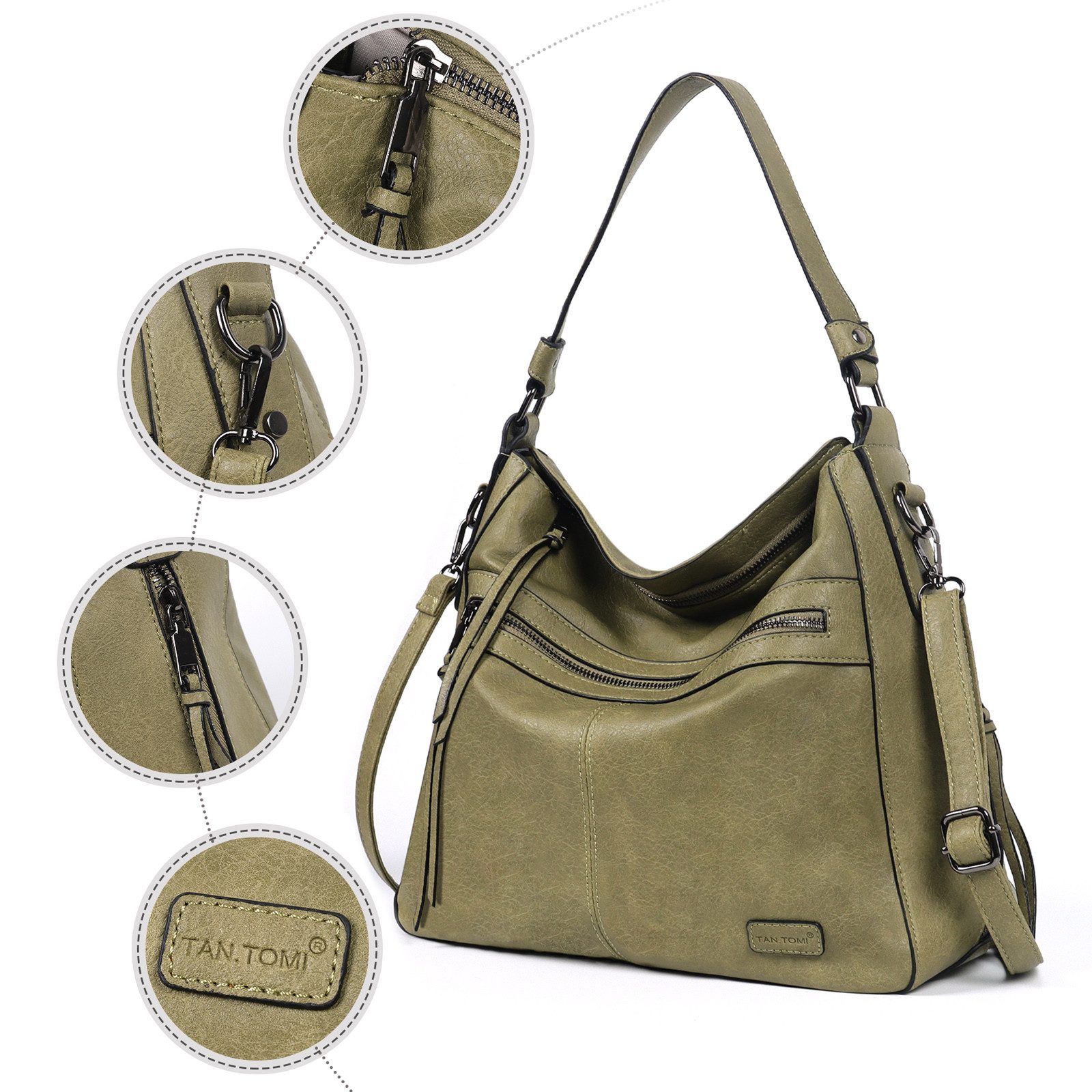 TAN.TOMI Schultertasche Damen Schultertasche Groß Shopper Handtasche, Synthetisches-Lederhandtasche Umhängetasche Damen Taschen