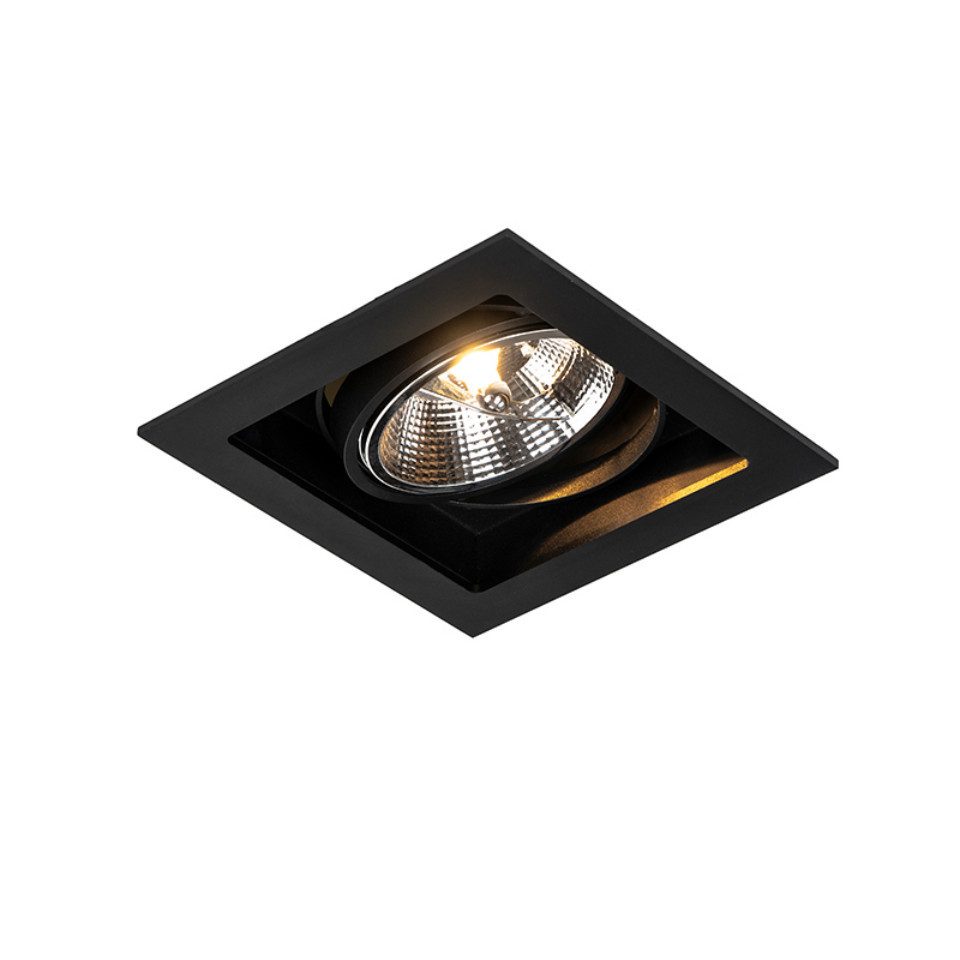 Qazqa LED Einbaustrahler Artemis, ohne Leuchtmittel, GU10, Schwarz, Modern, Aluminium, 1-flammig