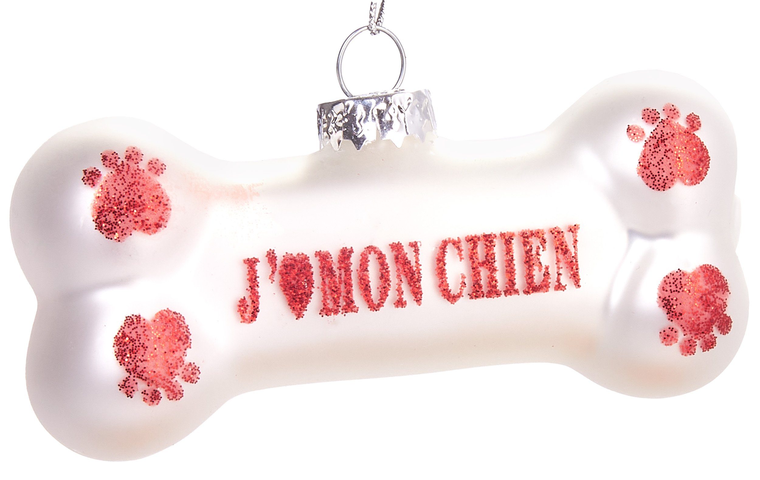 BRUBAKER Christbaumschmuck Mundgeblasene Weihnachtskugel Knochen mit Text, günstig online kaufen