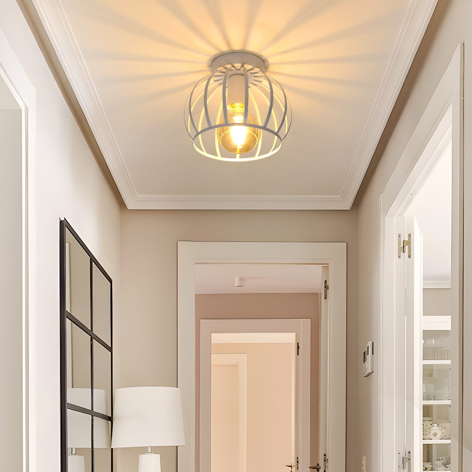 Riserva Dekolicht Schmiedeeiserne Deckenlampe, E27 Dekolampe, günstig online kaufen