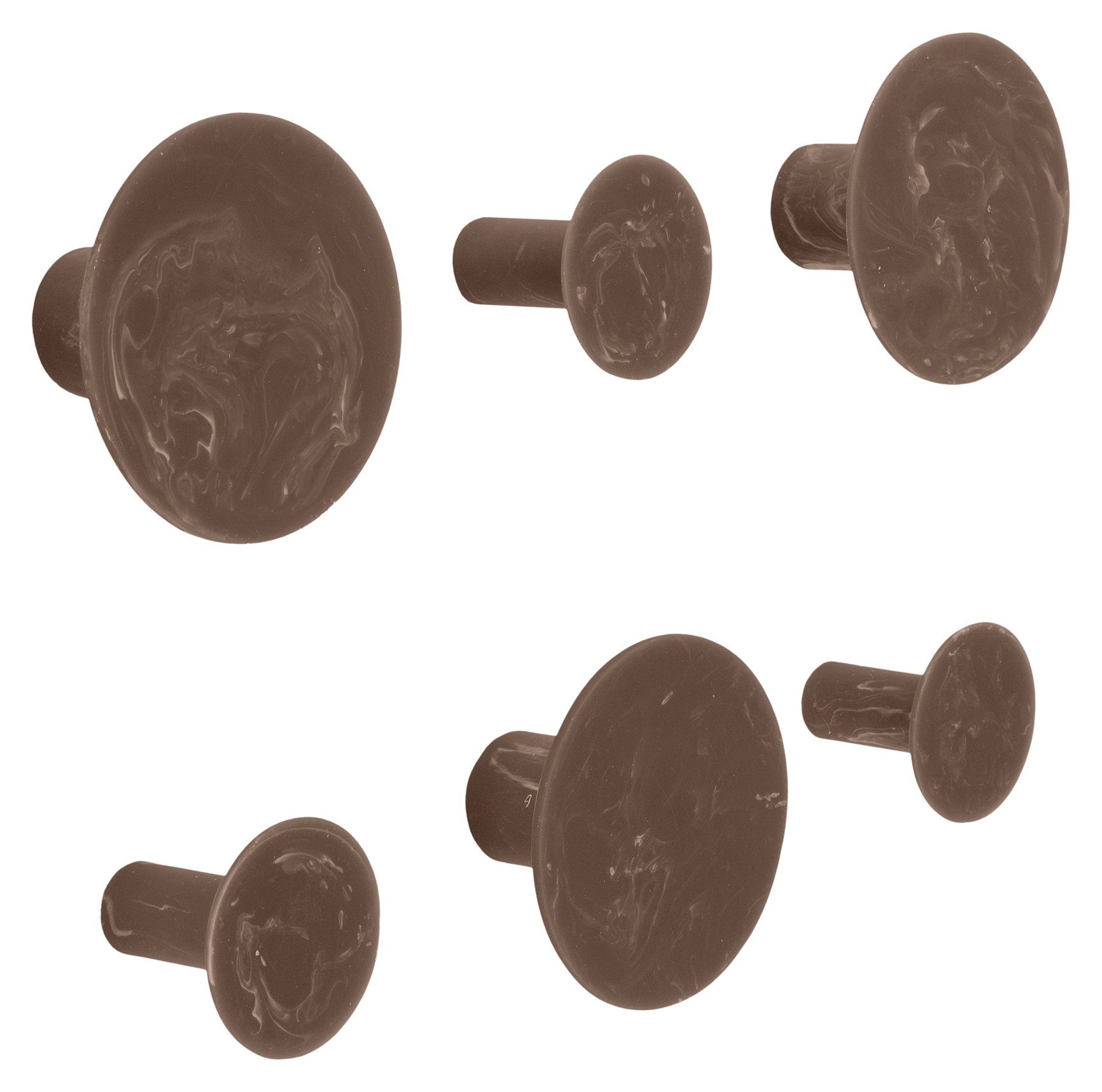 Libaro Garderobenhaken HIGGINS Kleiderhaken rund 6 Stück, 3 kleine + 3 groß günstig online kaufen