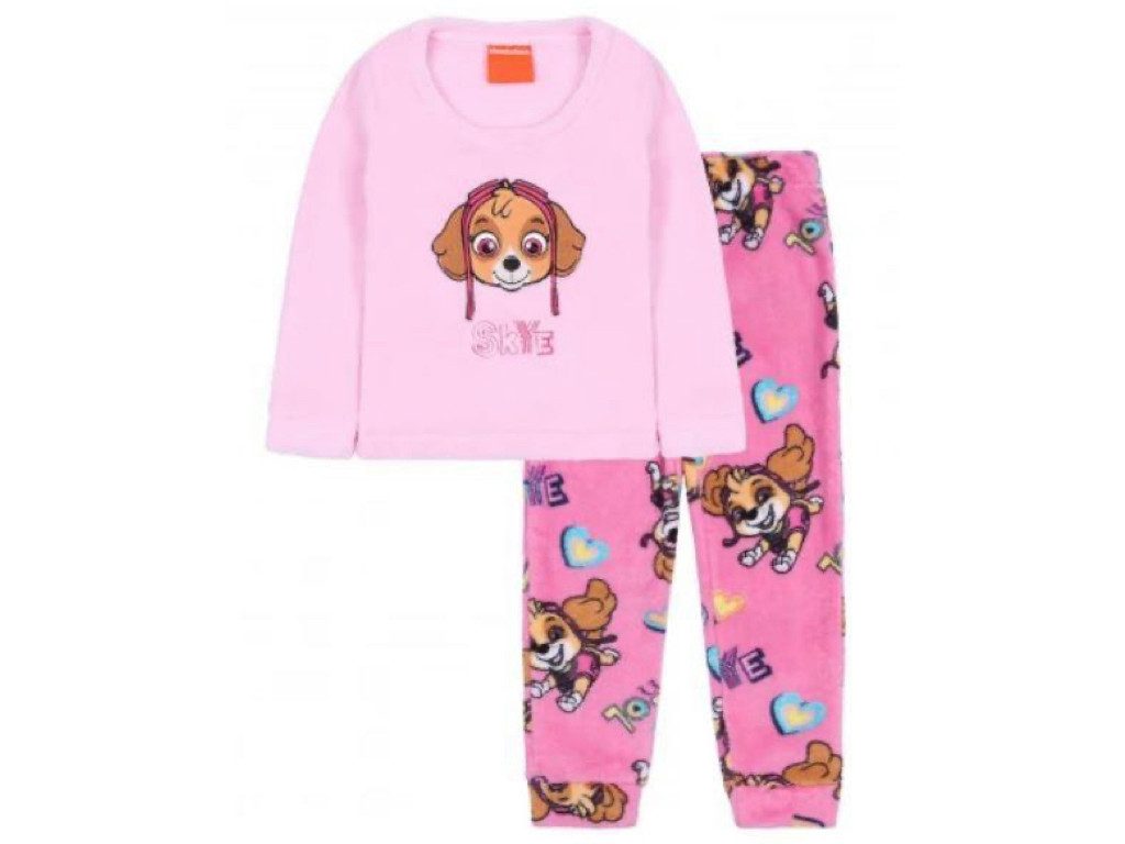 PAW PATROL Schlafanzug Velour Pyjama Skye rosa