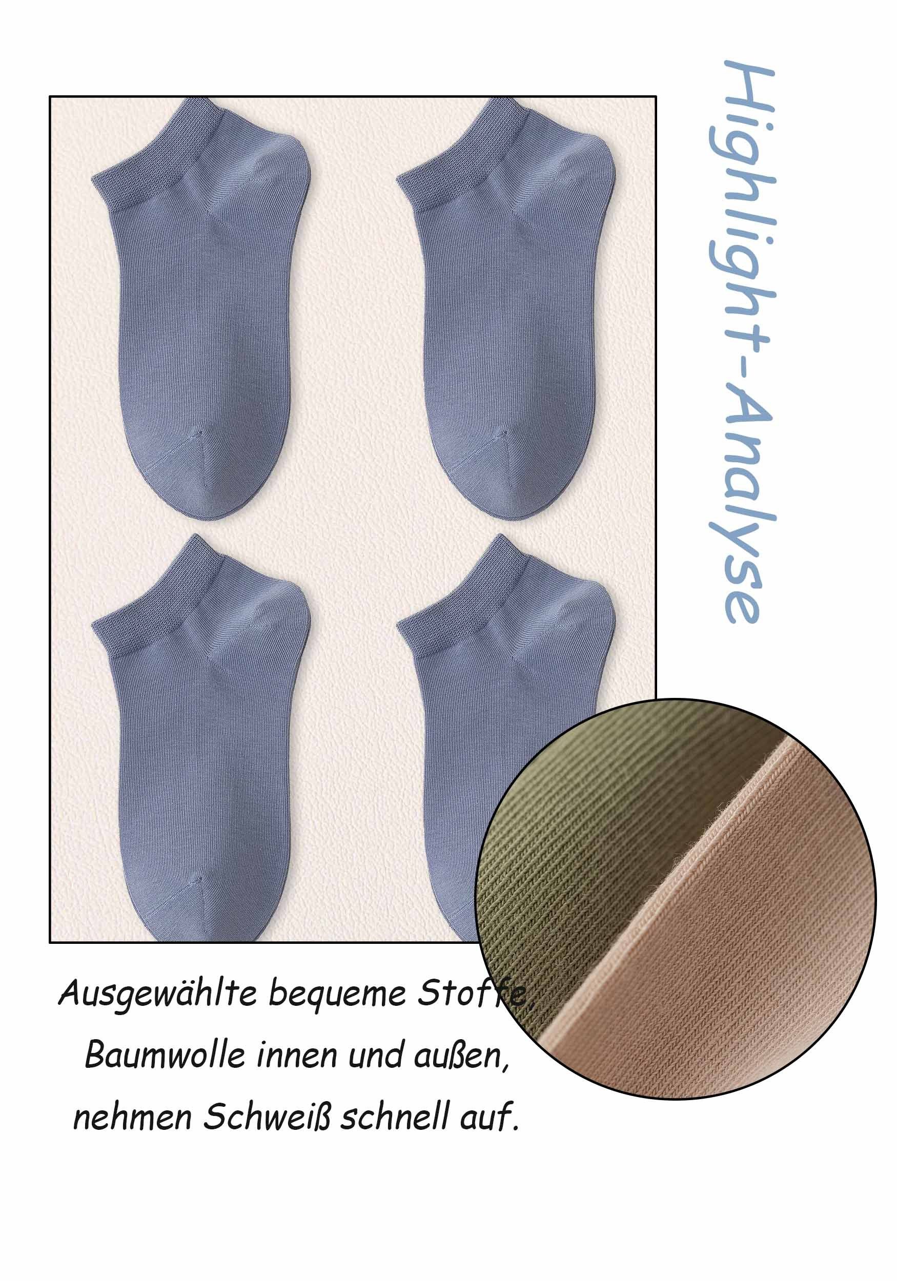 Socken– Sneakersocken atmungsaktiv,lange Blau MAGICSHE Verrutschen (4-Paar) Invisible Freizeitsocken Socken warm, Damen haltbar, kein bequem