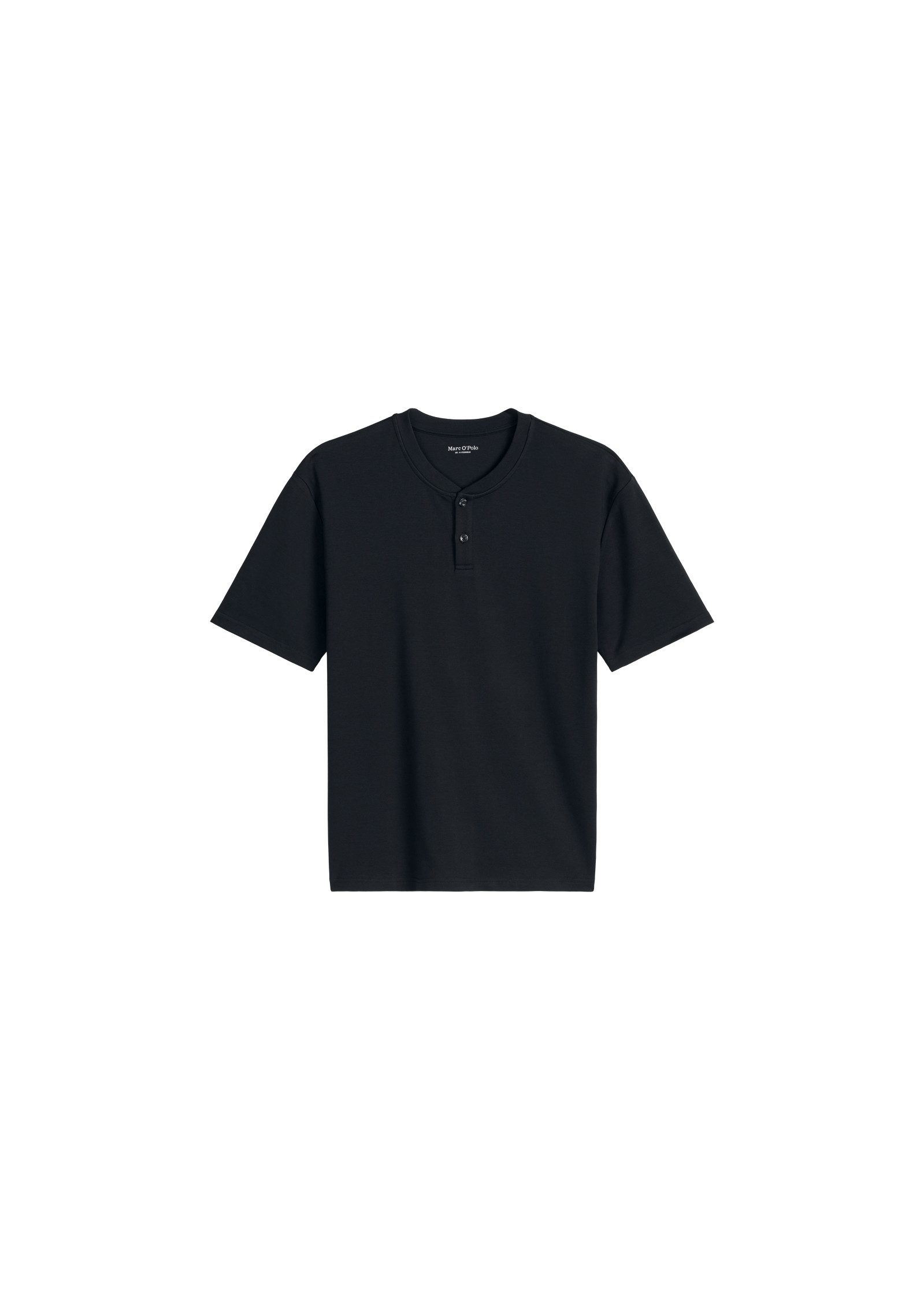 Marc O'Polo Pyjamaoberteil Mix N Match Interlock mit Rundhalsausschnitt, kleiner Knopfleiste und kurzem Arm