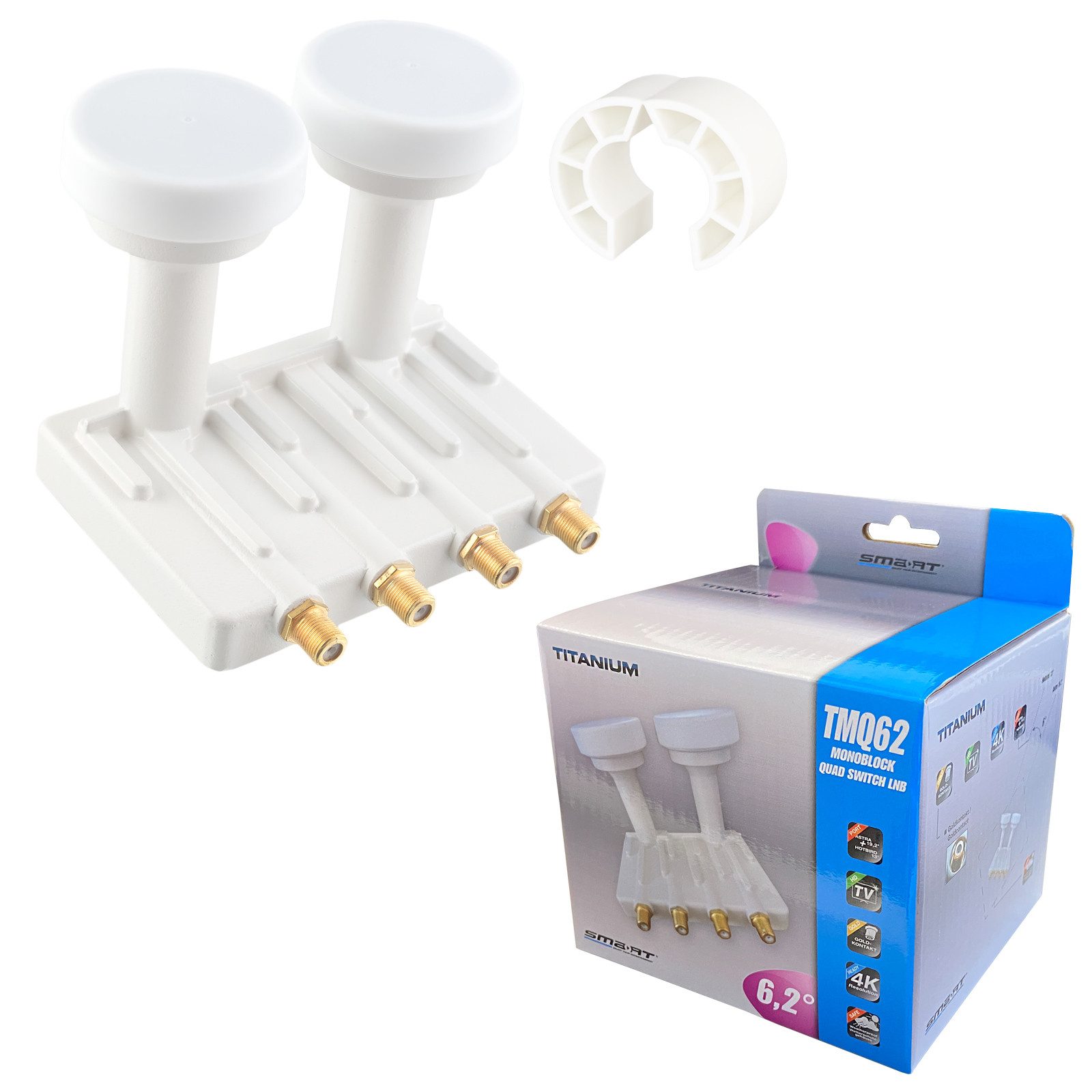 HB-DIGITAL Quad Monoblock LNB SMART Titanium TMQ62 Monoblock-LNB