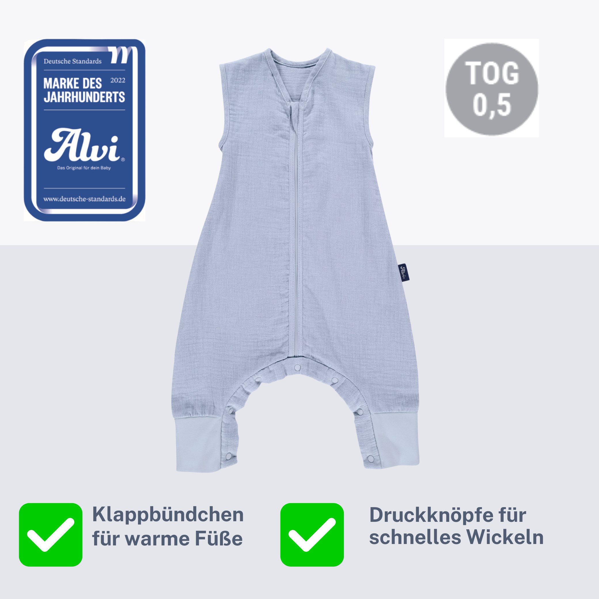 Alvi® Babyschlafsack Sleep-Overall Mull-Schlafsack light Exklusiv günstig online kaufen