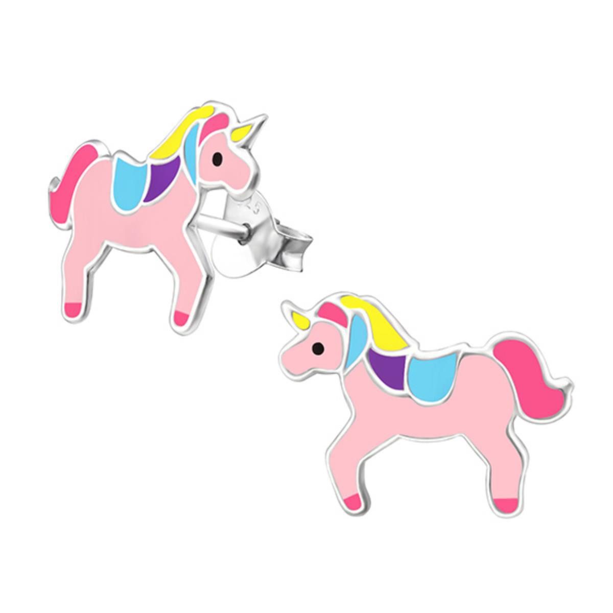 Paar Ohrstecker Kinder Ohrstecker Einhorn Ohrringe Silber 925