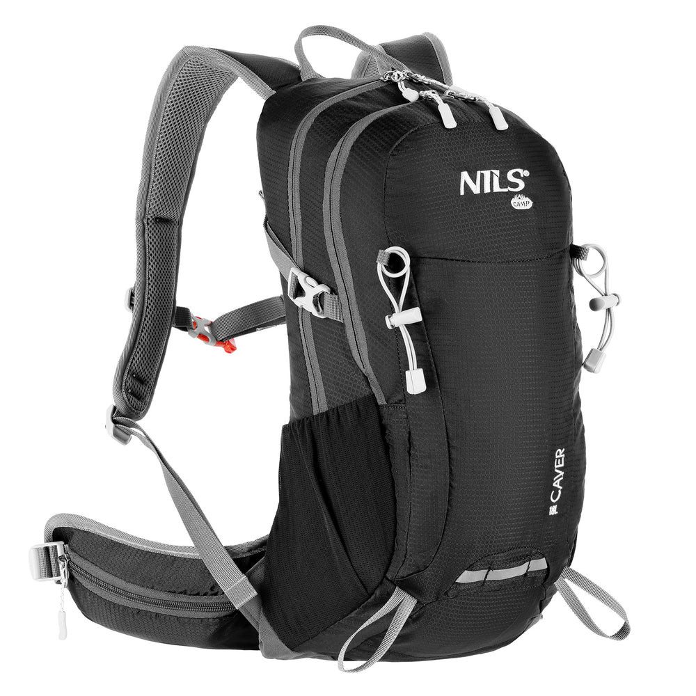 NILS CAMP Trekkingrucksack NC1950 Wanderrucksack 18 L (1-tlg., Caver-Rucksack), 2 Hauptfächer, 5 Reißverschlusstaschen und 2 Netztaschen